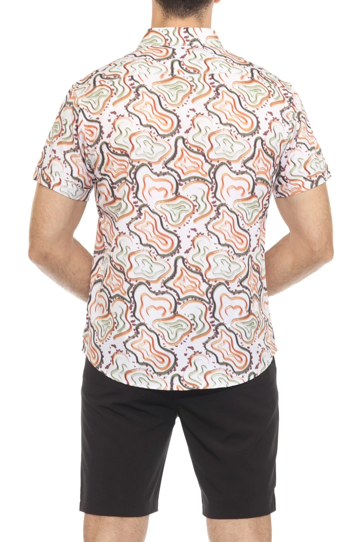 Men’s Multi Abstract Short Sleeve Stretch Shirt - Image 10