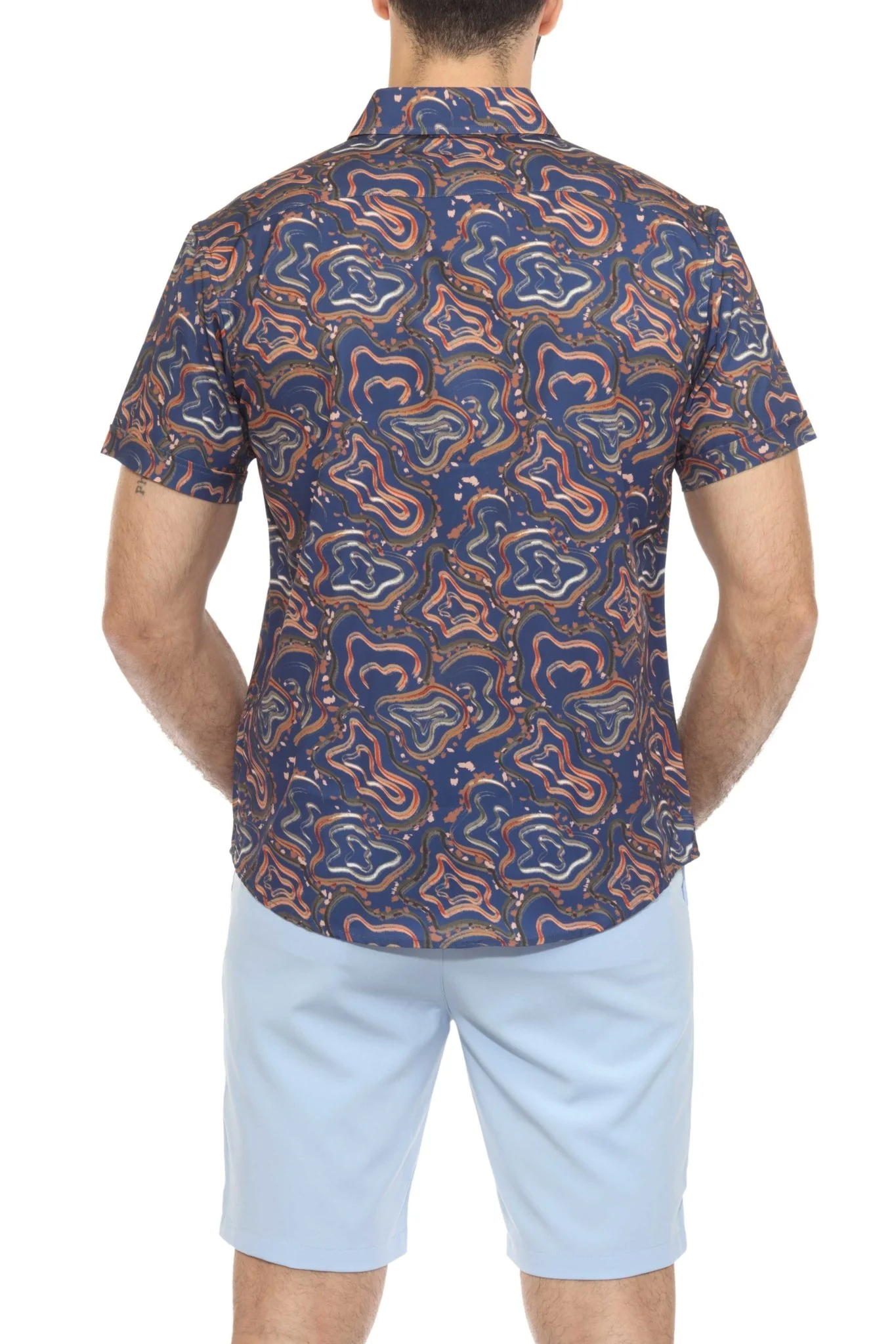 Men’s Radiant Abstract Short Sleeve Stretch Shirt - Image 11