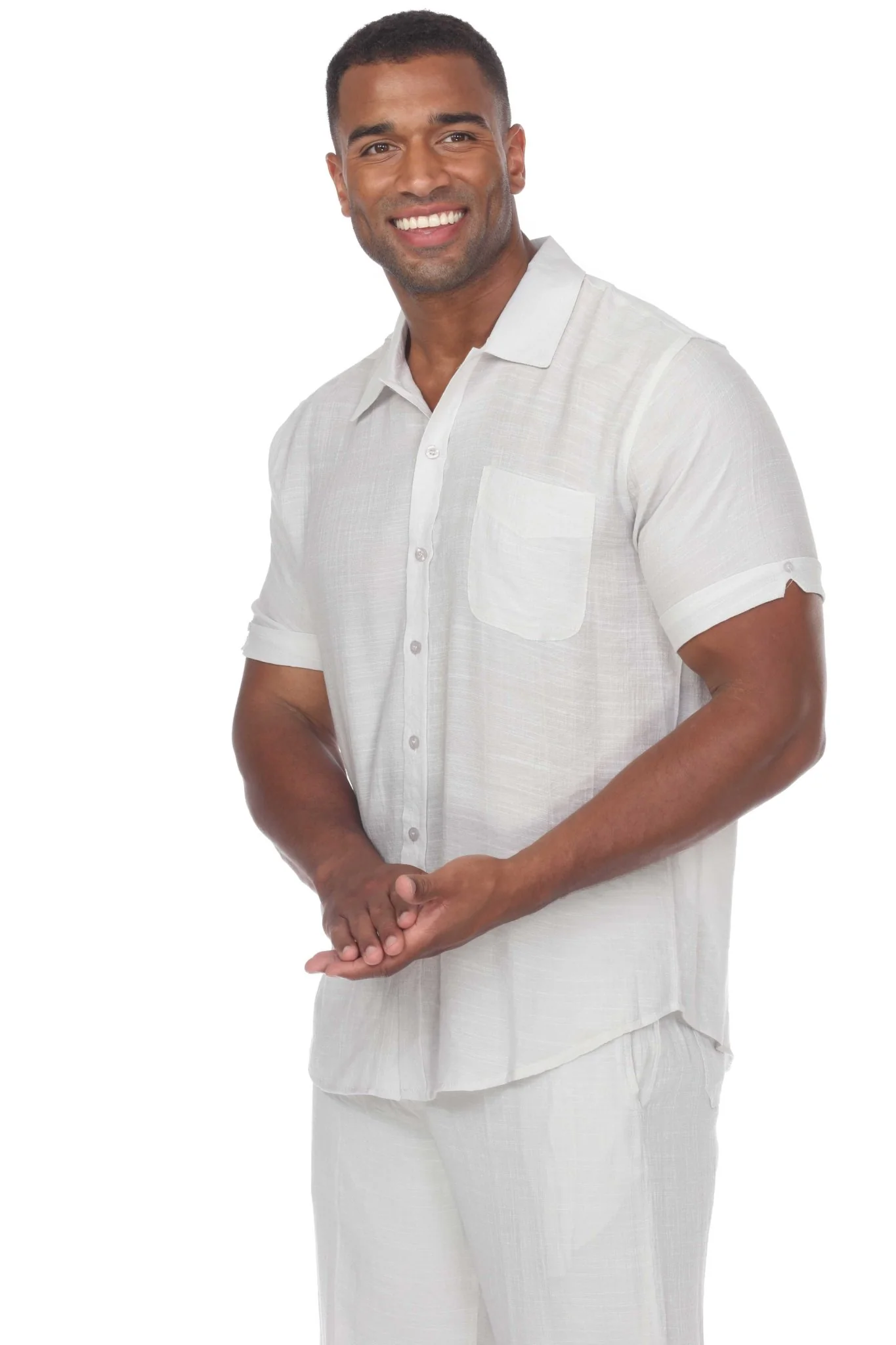 Men's Beach Casual Short Sleeve Button Down Shirt - Image 3