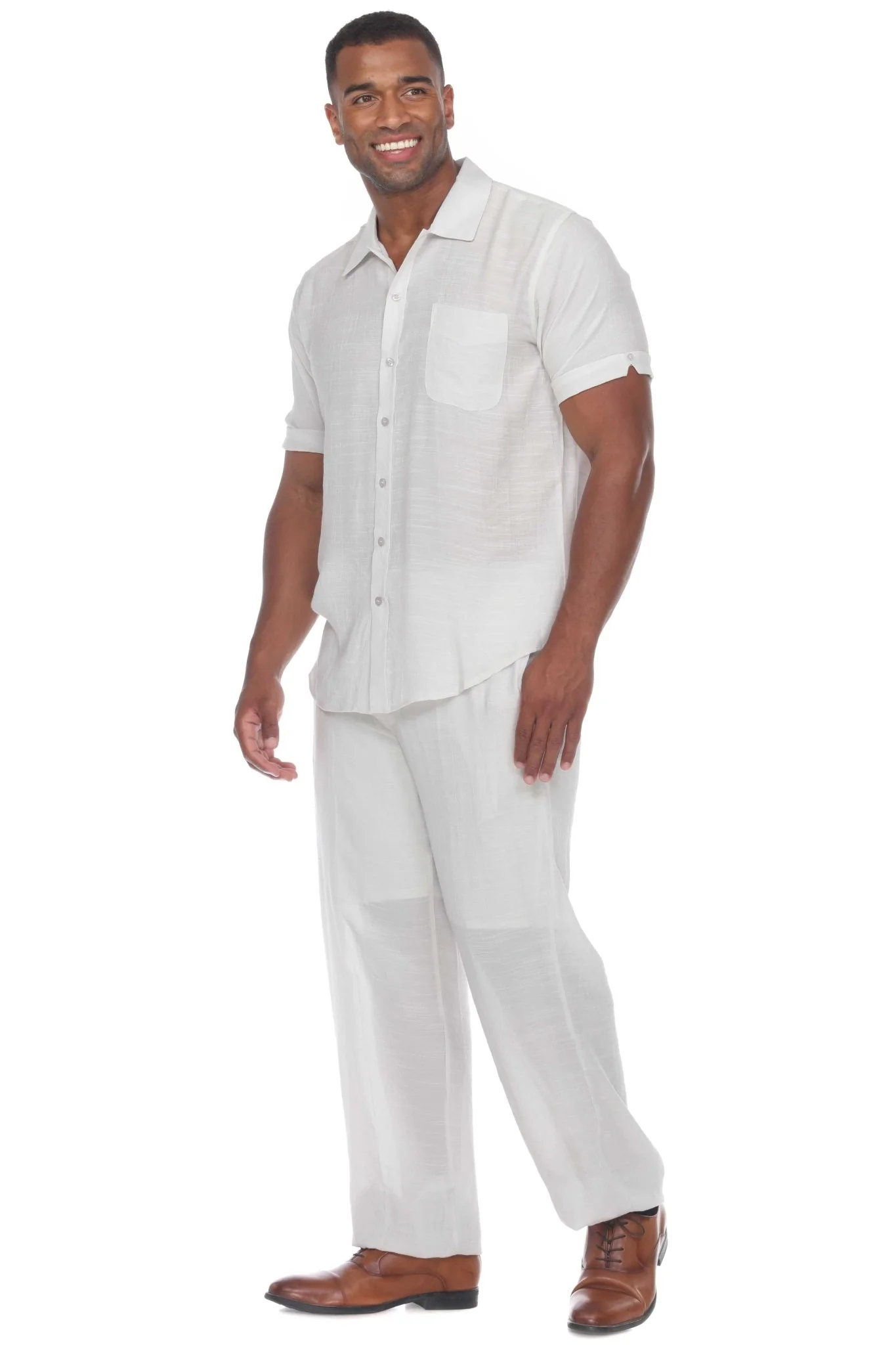 Men's Beach Casual Short Sleeve Button Down Shirt - Image 4
