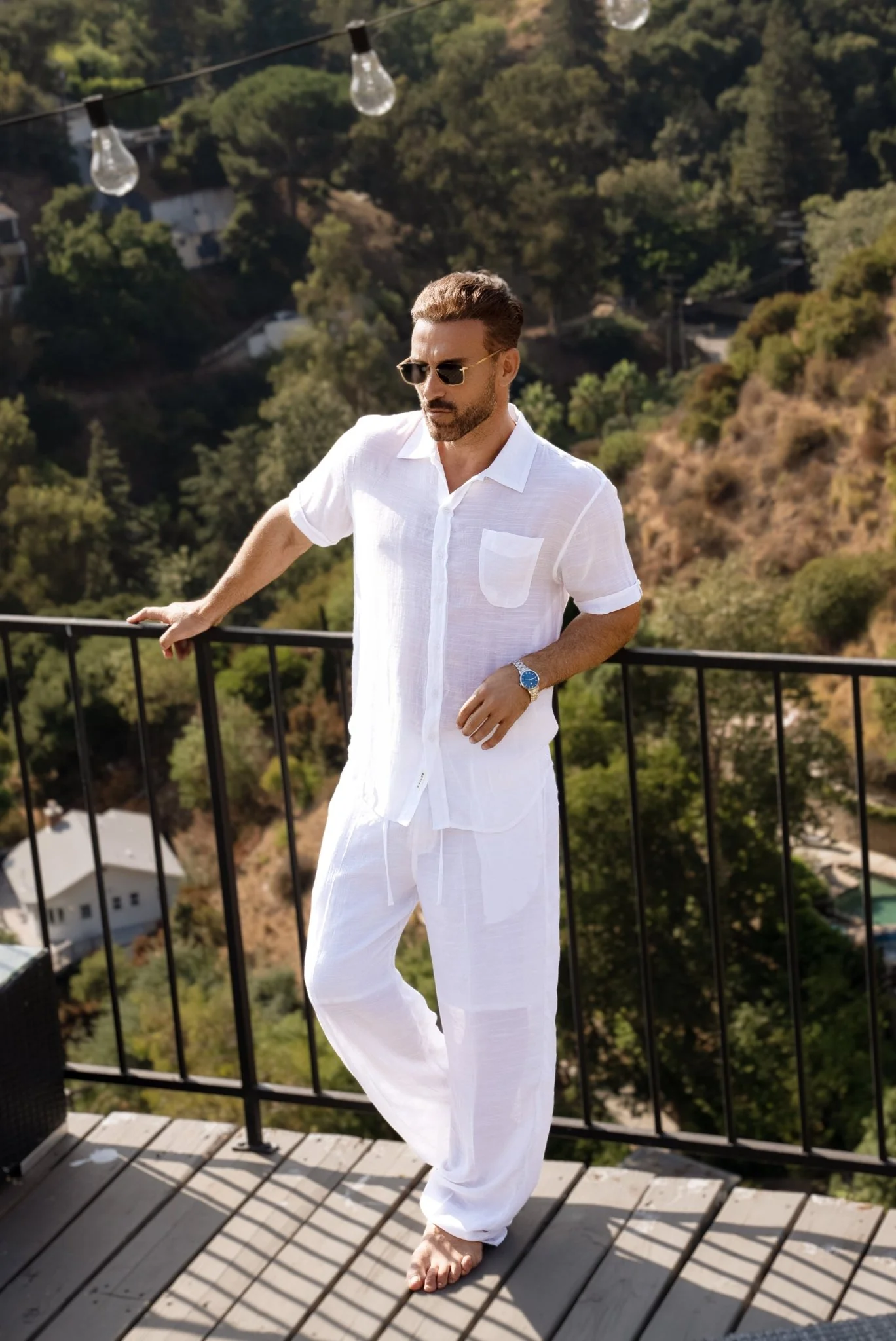 Men's Beach Casual Short Sleeve Button Down Shirt - Image 9