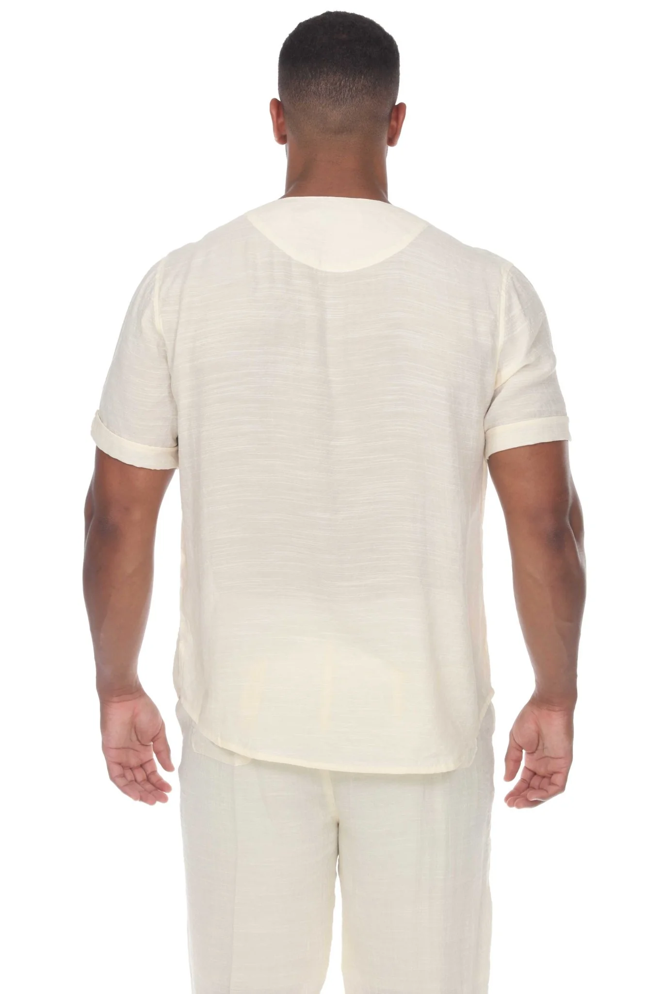 Men's Beachwear Henley Lace Up Shirt Short Sleeve - Image 20