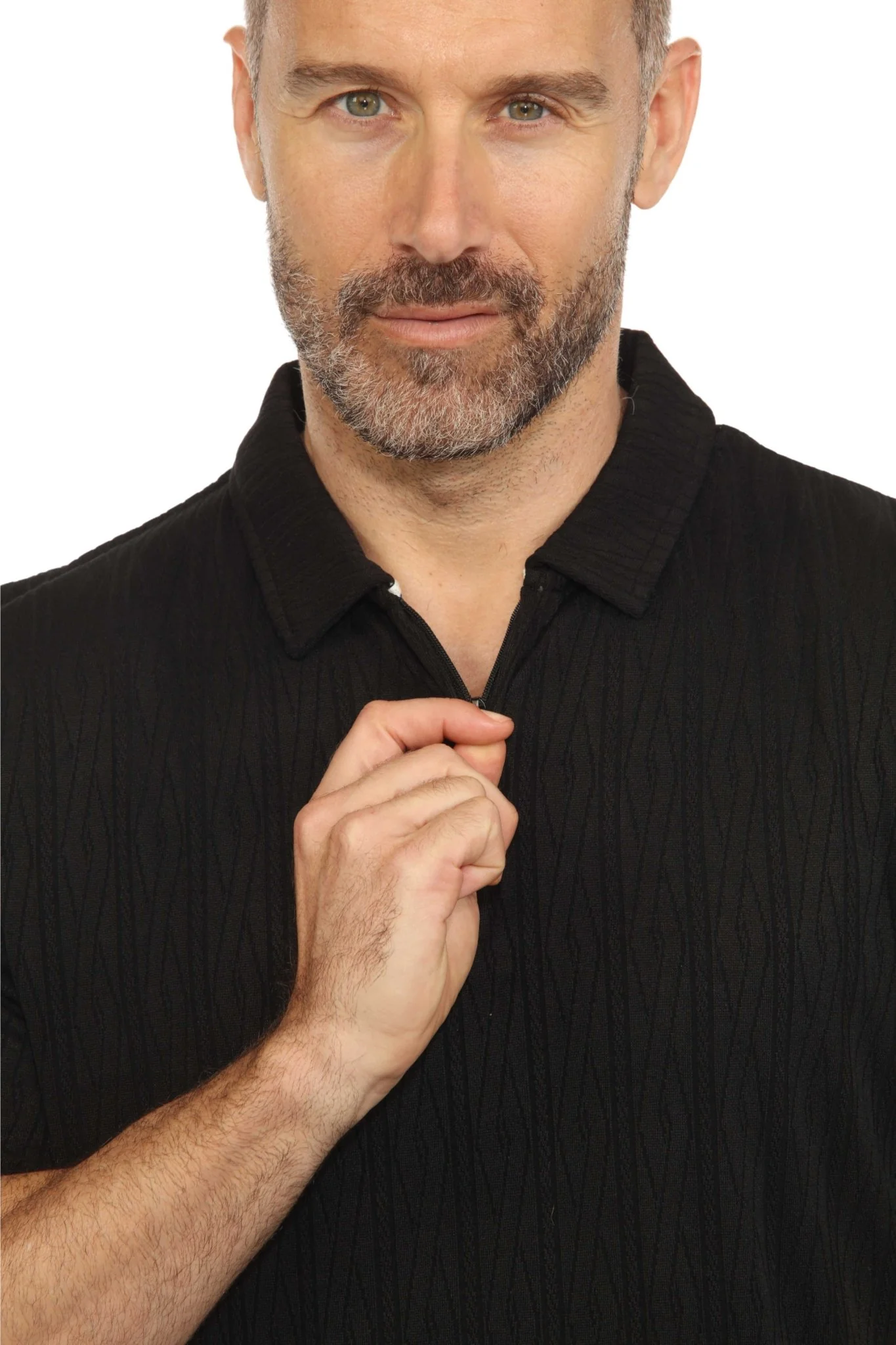Men's Premium Stylish Polo Shirt with Modern Textured Pattern and Zipper Neckline - Image 22