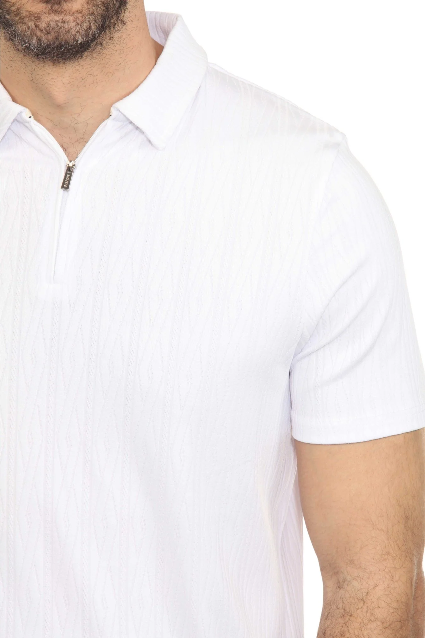 Men's Premium Stylish Polo Shirt with Modern Textured Pattern and Zipper Neckline - Image 23