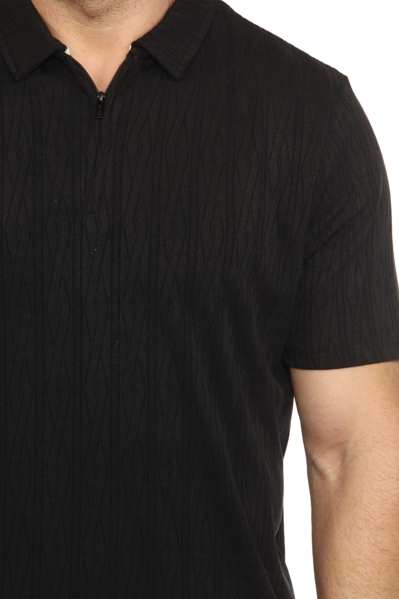 Men's Premium Stylish Polo Shirt with Modern Textured Pattern and Zipper Neckline - Image 24