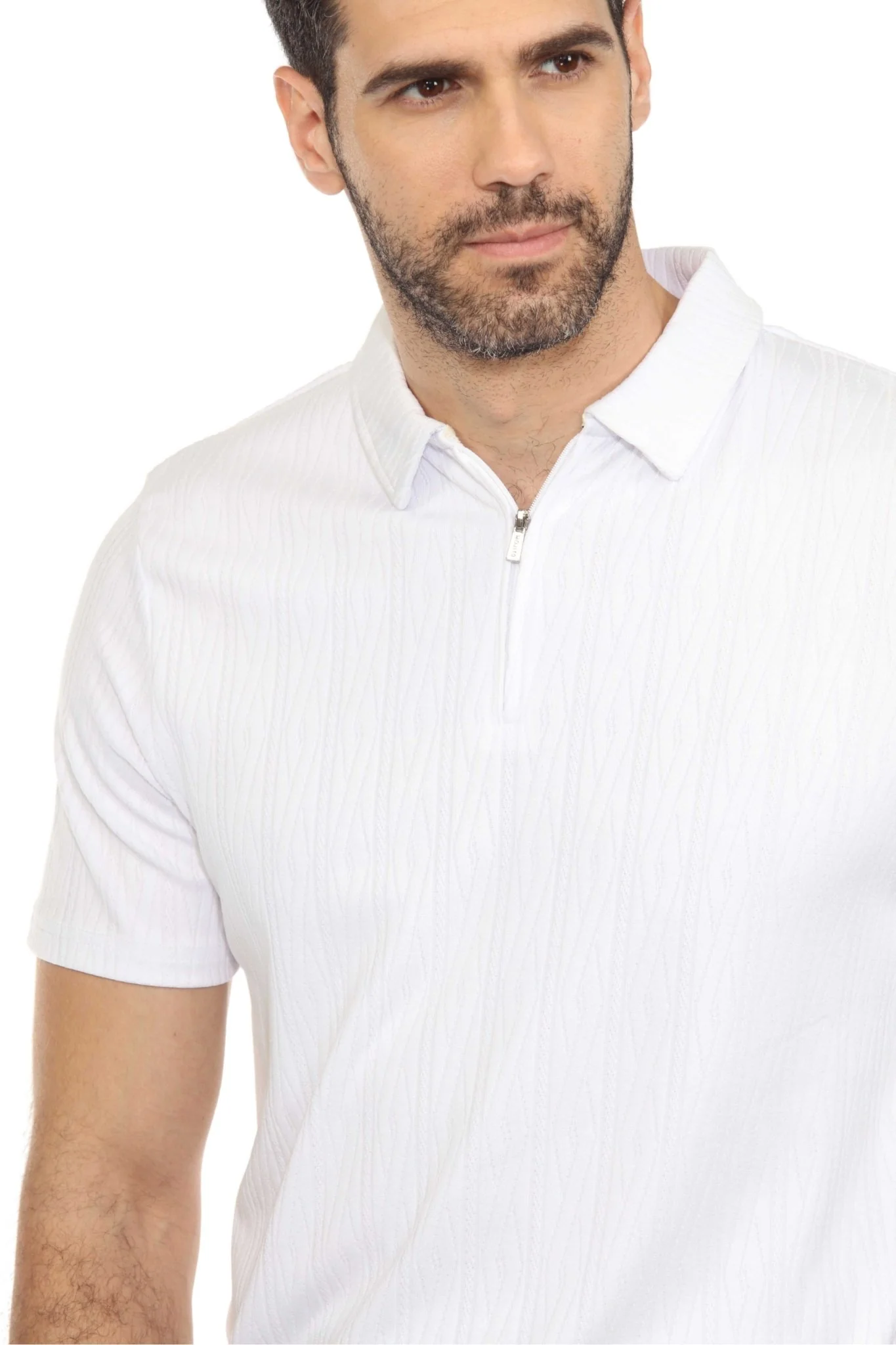 Men's Premium Stylish Polo Shirt with Modern Textured Pattern and Zipper Neckline - Image 26