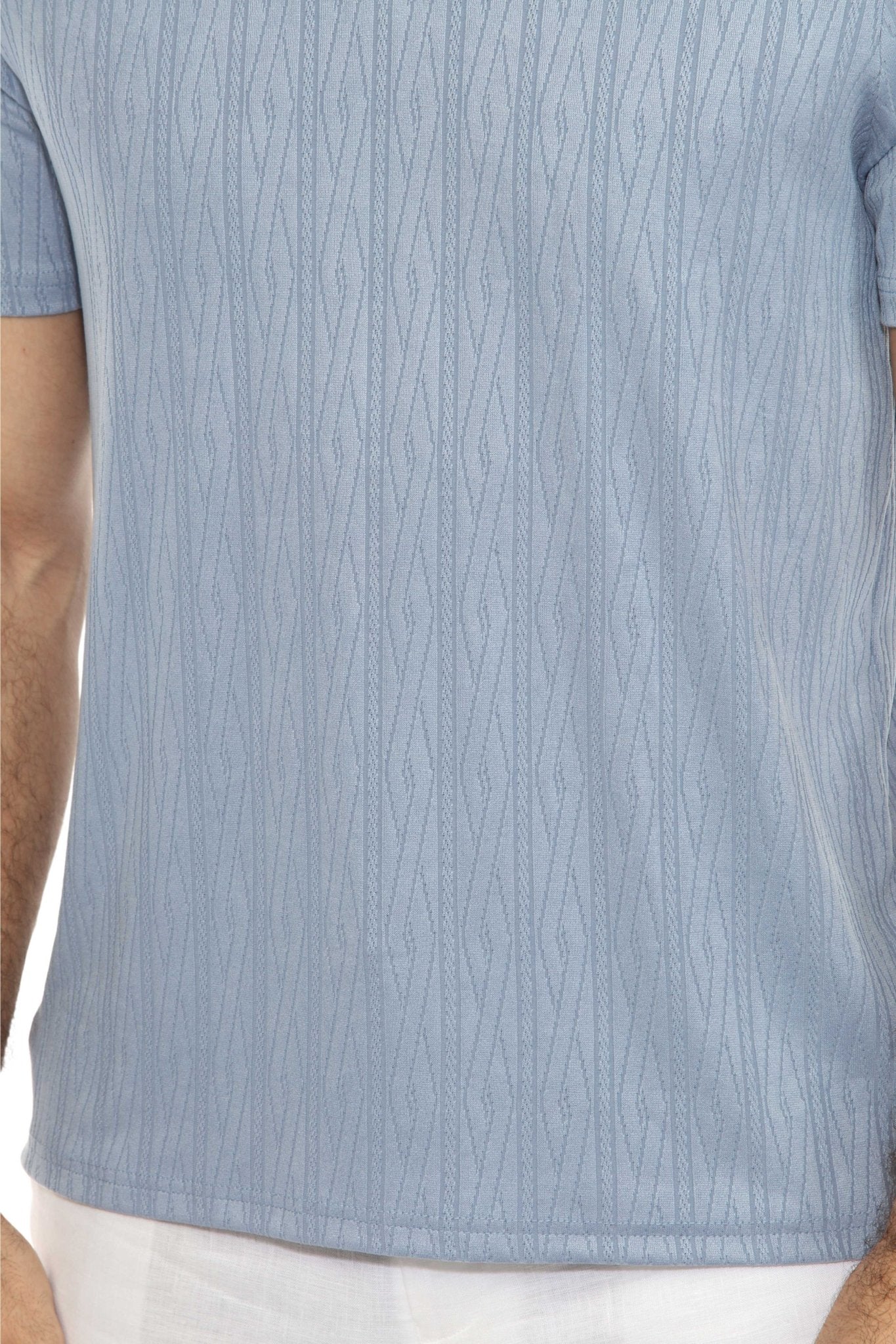 Men's Premium Stylish Polo Shirt with Modern Textured Pattern and Zipper Neckline - Image 28