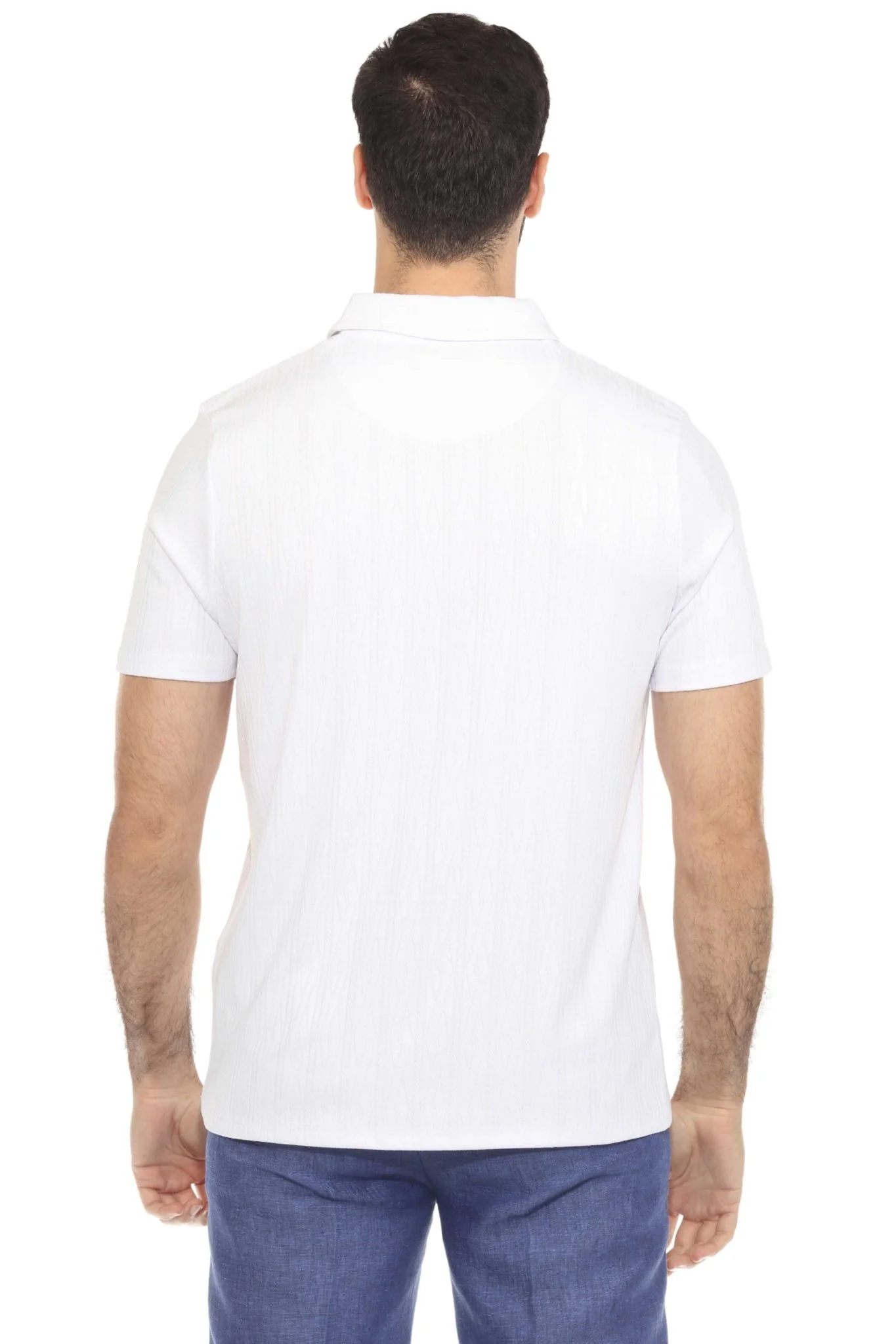 Men's Premium Stylish Polo Shirt with Modern Textured Pattern and Zipper Neckline - Image 31