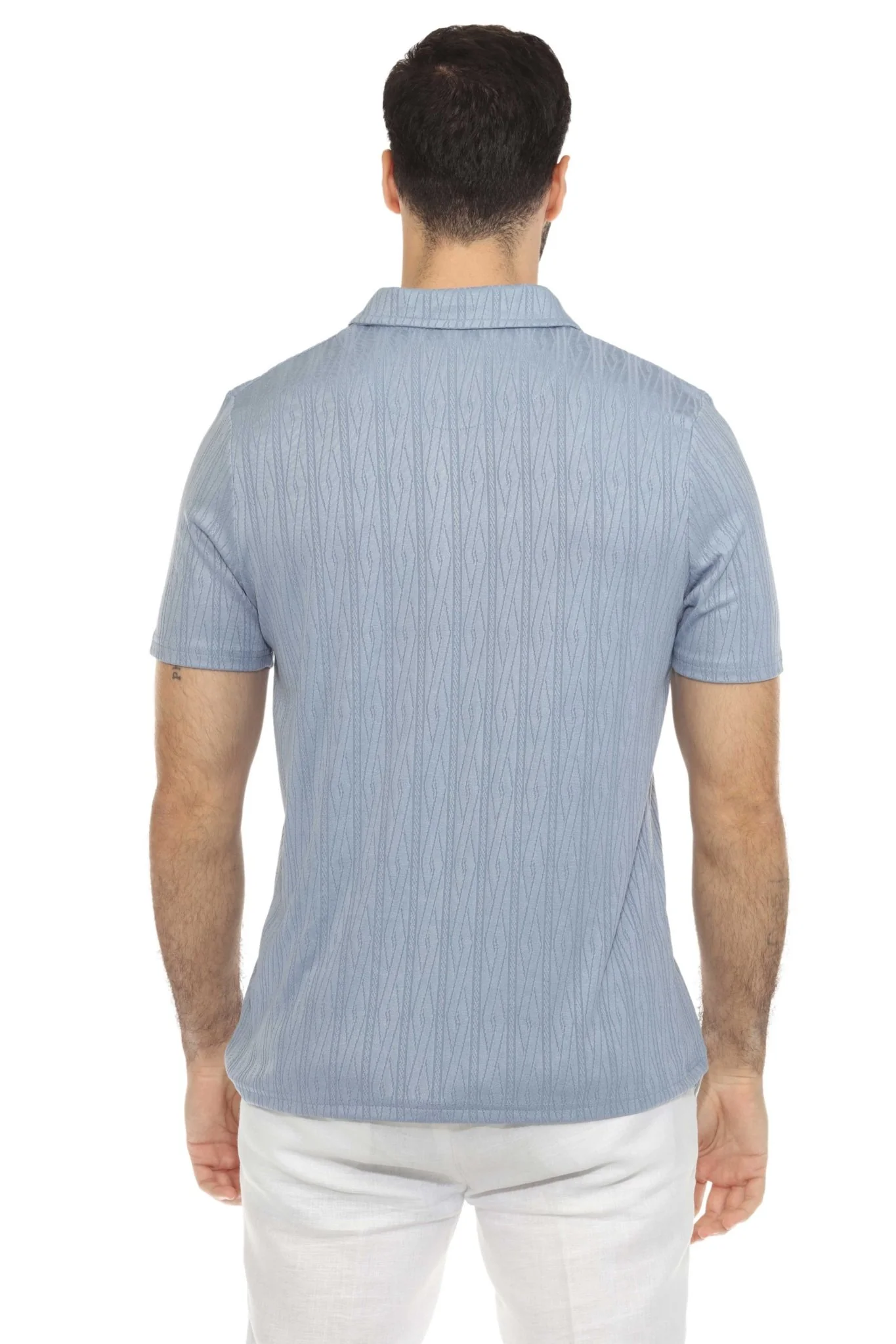 Men's Premium Stylish Polo Shirt with Modern Textured Pattern and Zipper Neckline - Image 32