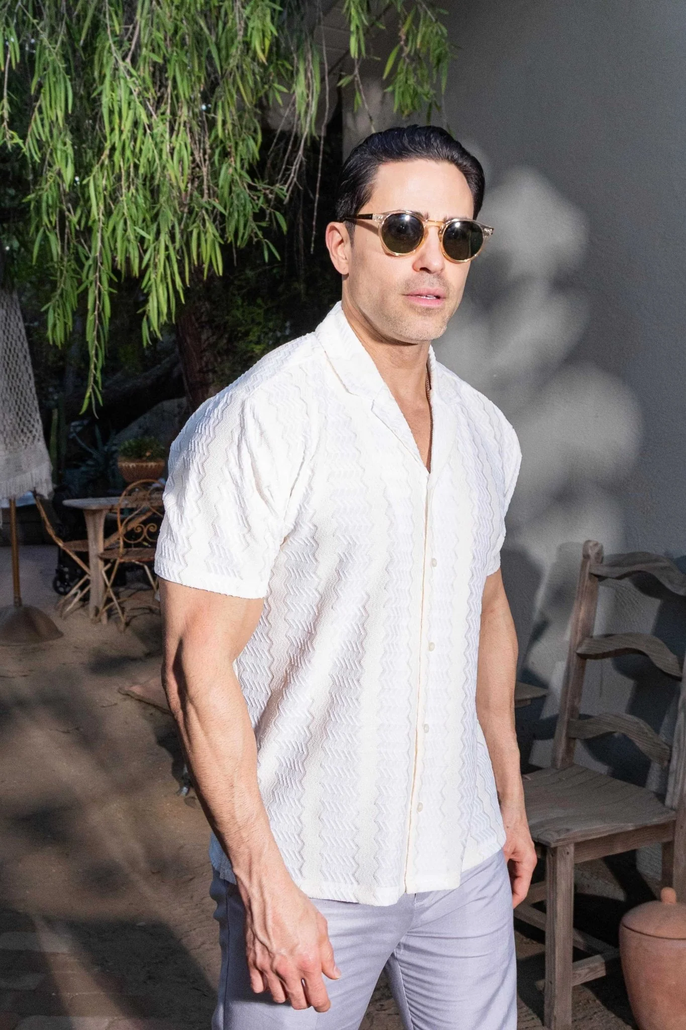 Men's Riviera Textured Button Down Knit Shirt - Image 29