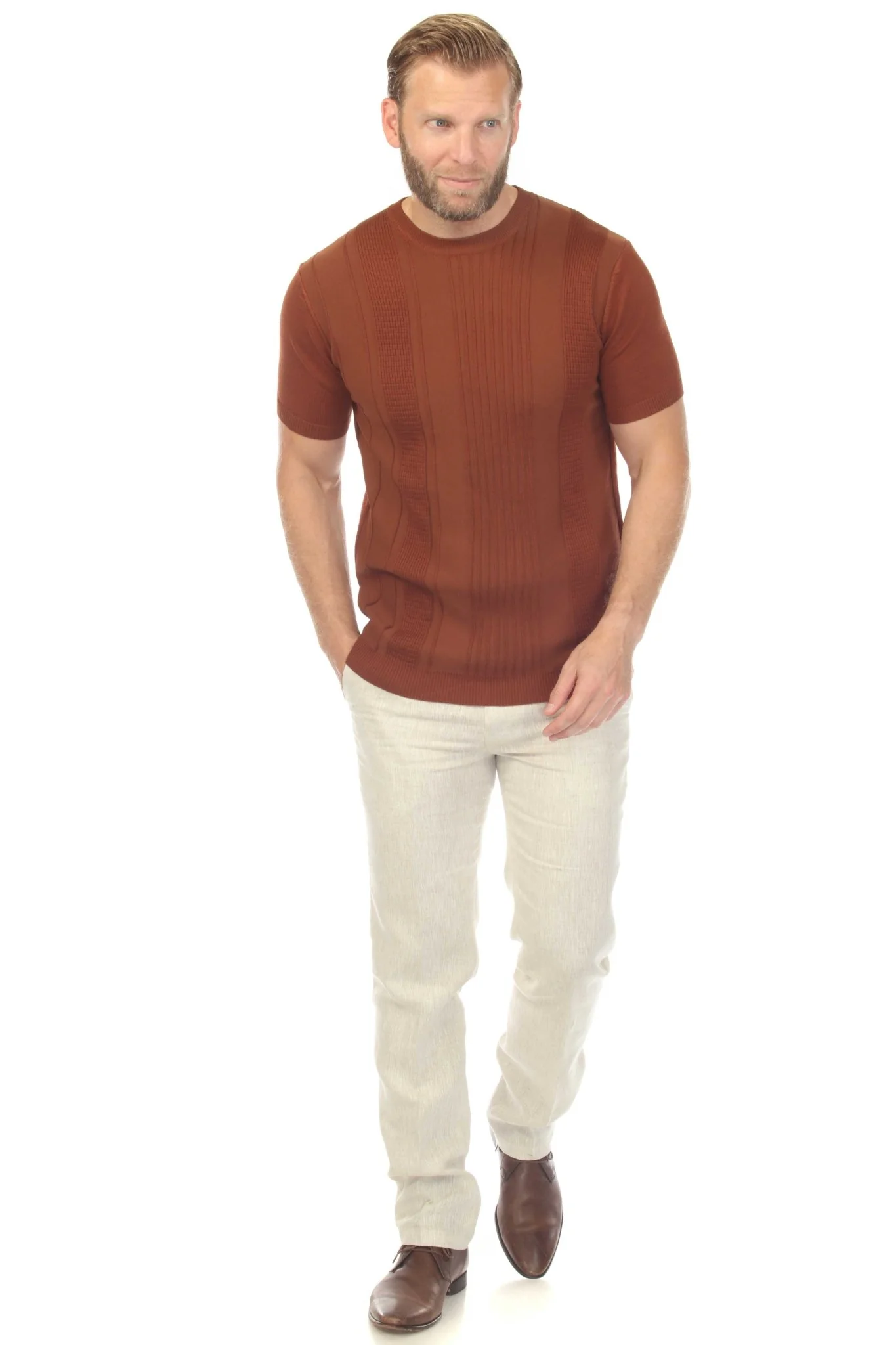Men's Stylish Premium Knit Textured T-Shirt - Image 18