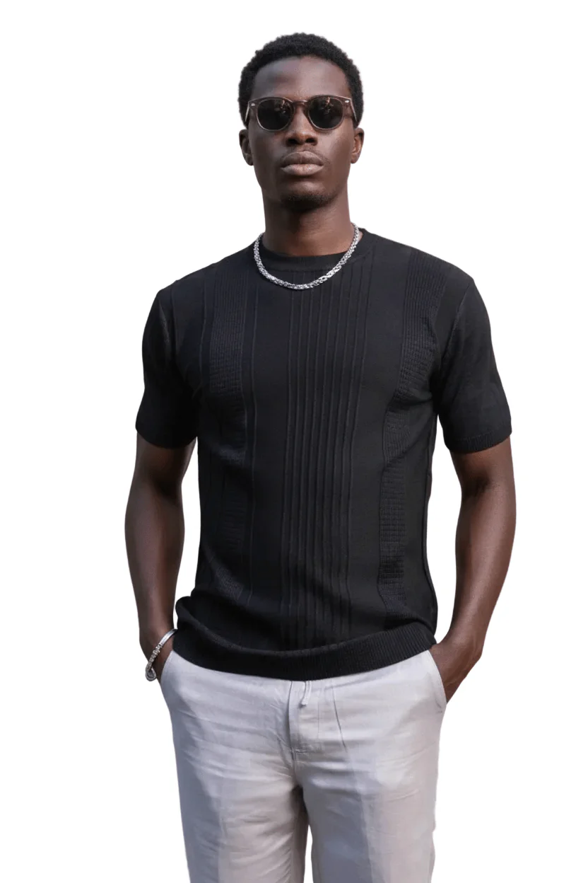Men's Stylish Premium Knit Textured T-Shirt - Image 2