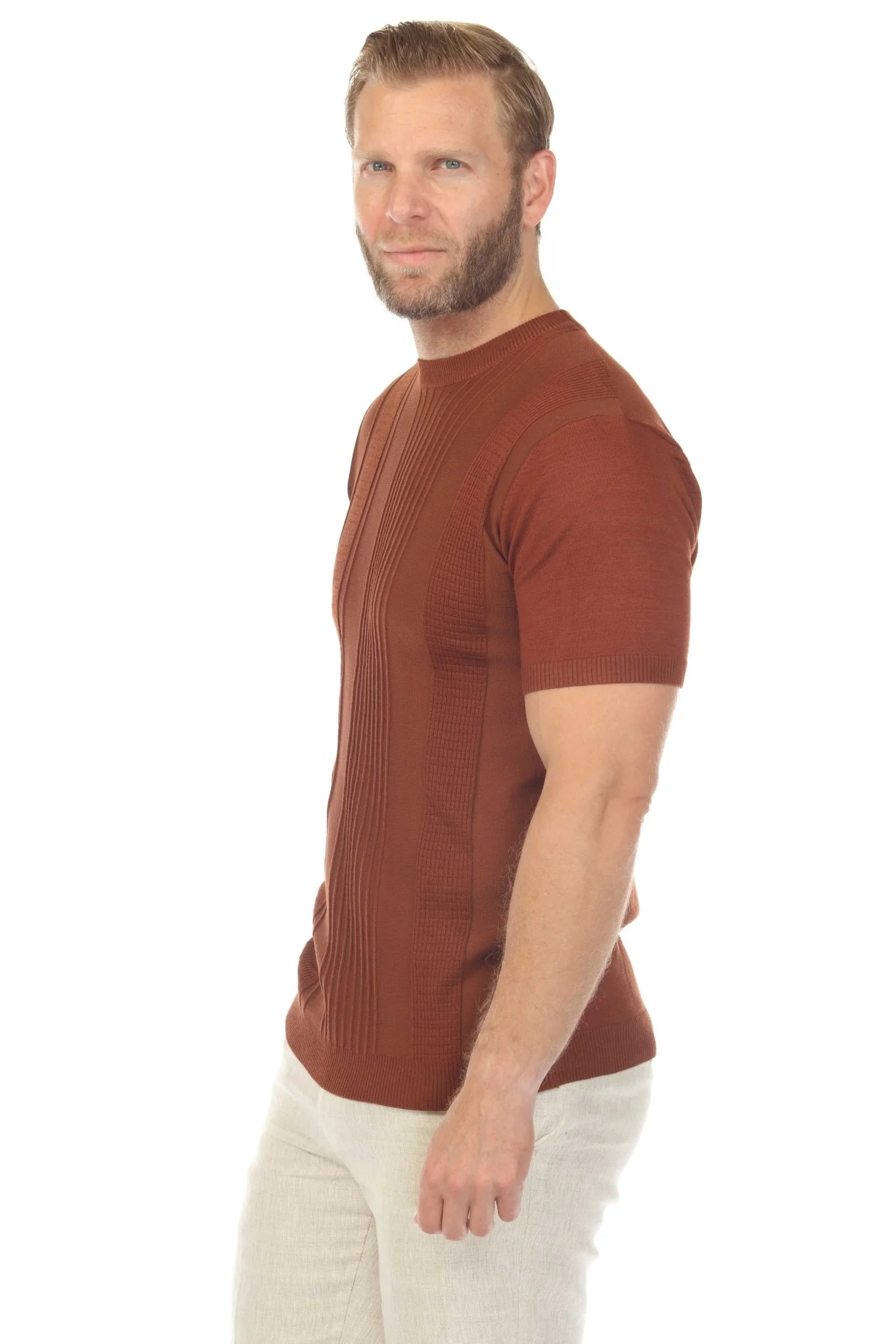 Men's Stylish Premium Knit Textured T-Shirt - Image 23