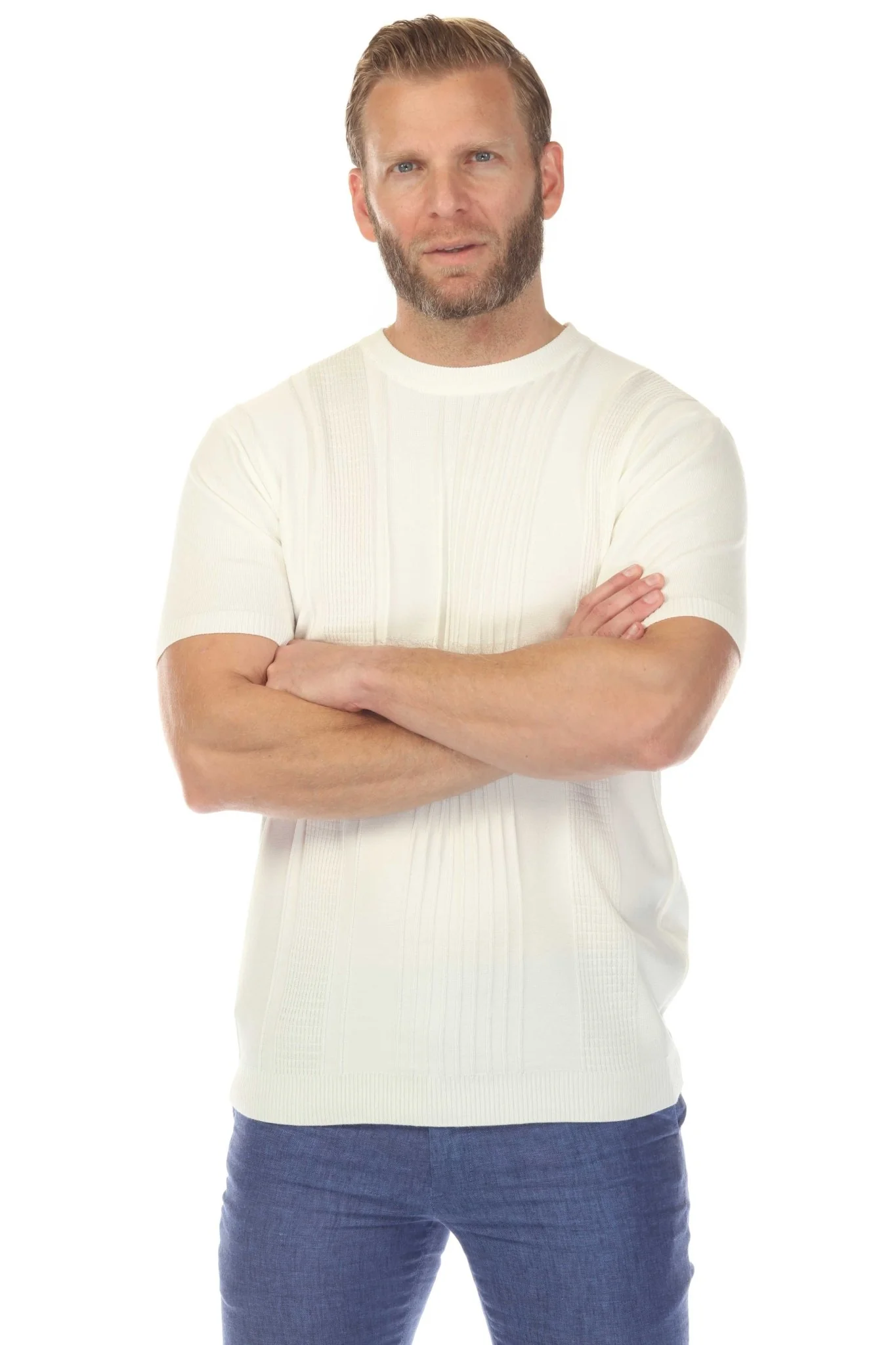 Men's Stylish Premium Knit Textured T-Shirt - Image 33