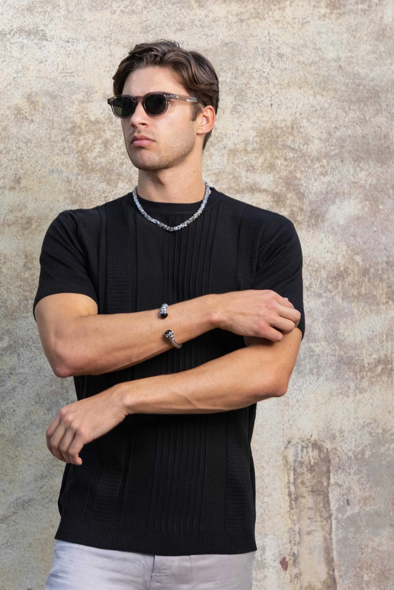 Men's Stylish Premium Knit Textured T-Shirt - Image 49