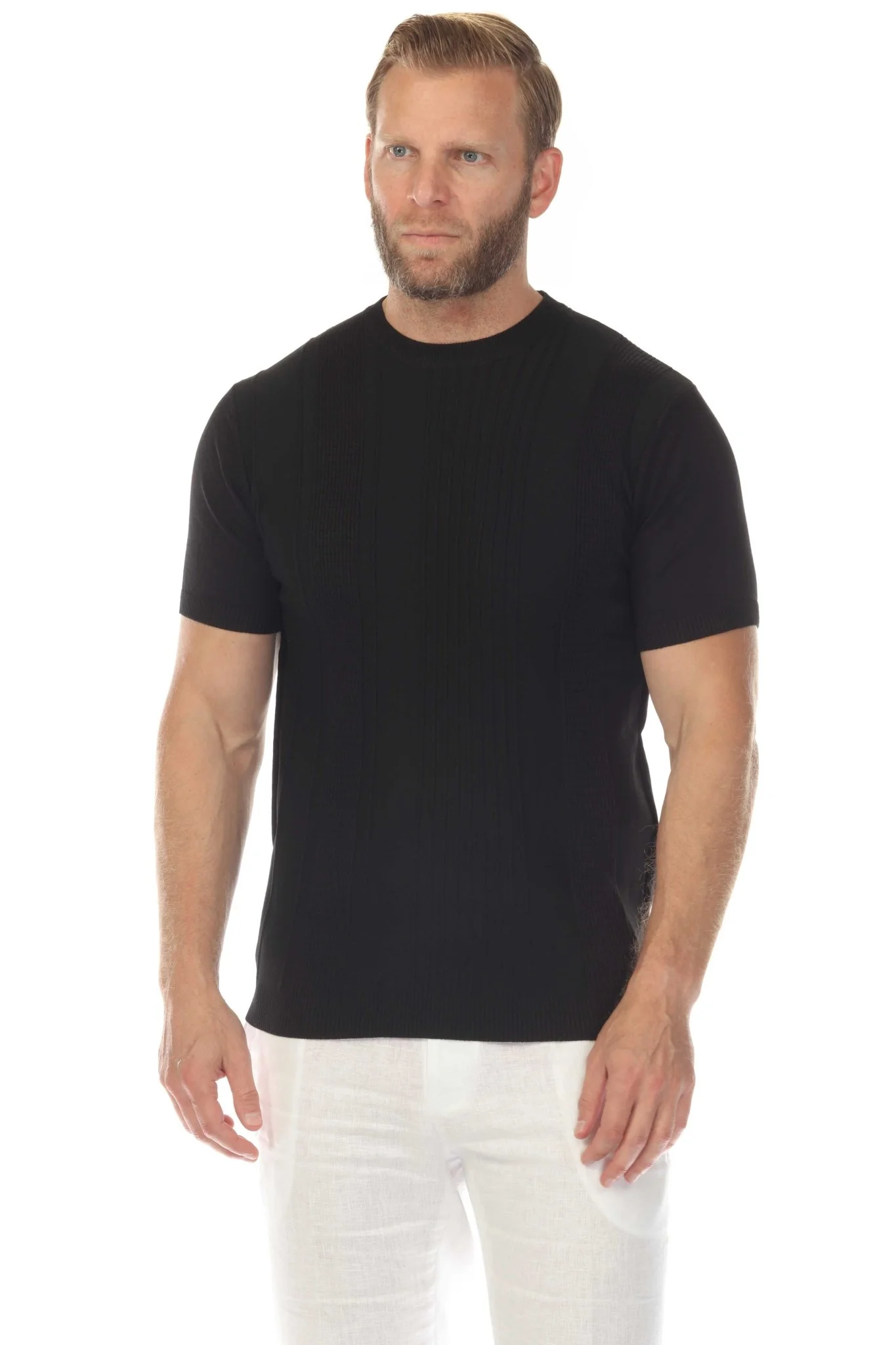Men's Stylish Premium Knit Textured T-Shirt - Image 9