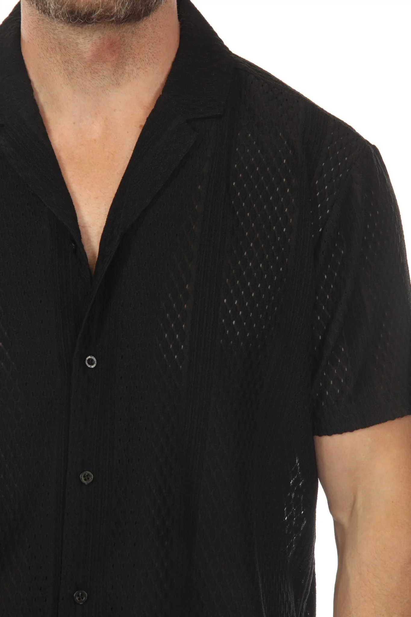 Men's Textured Button Down Knit Shirt - Image 17