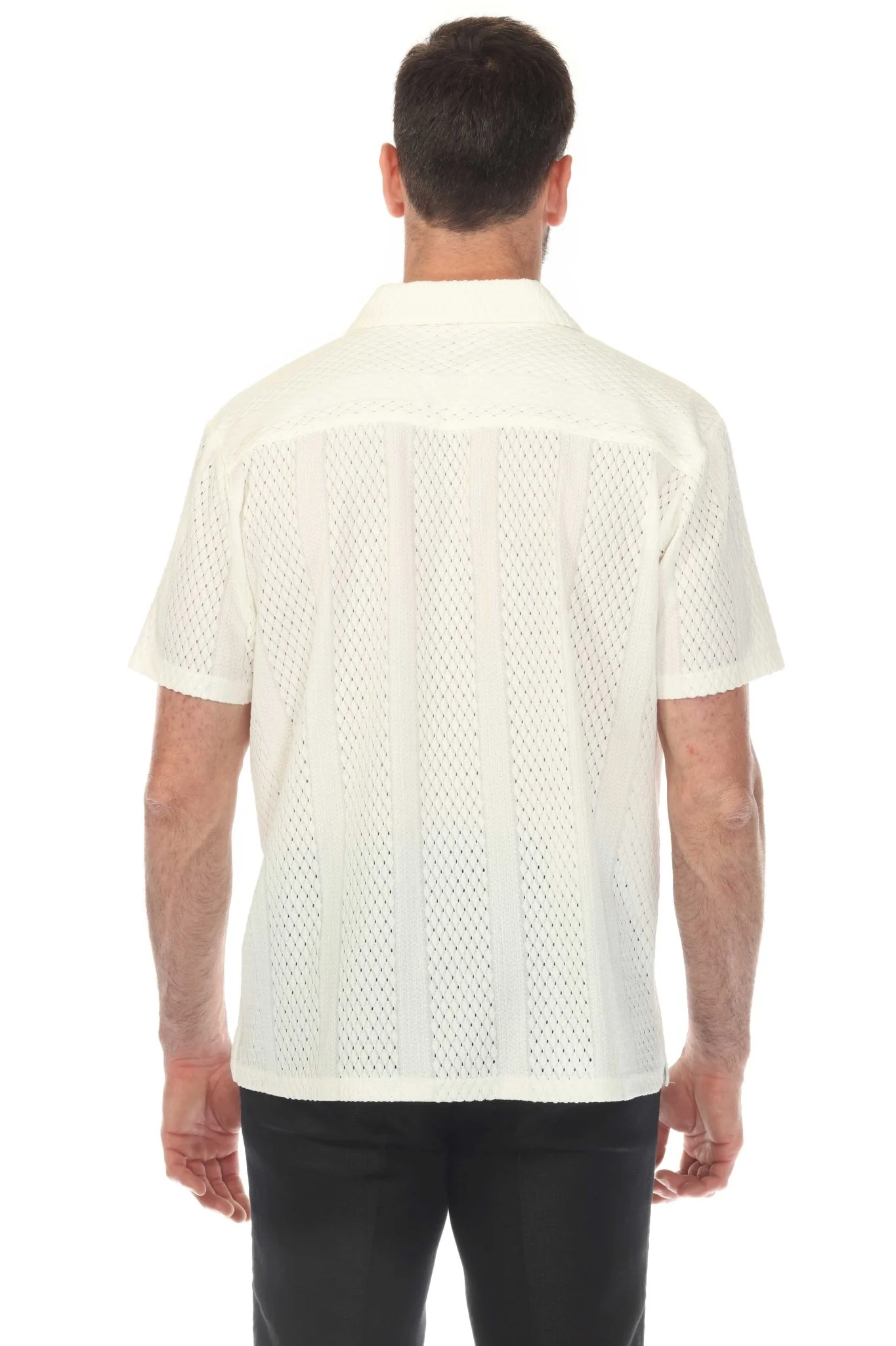Men's Textured Button Down Knit Shirt - Image 25