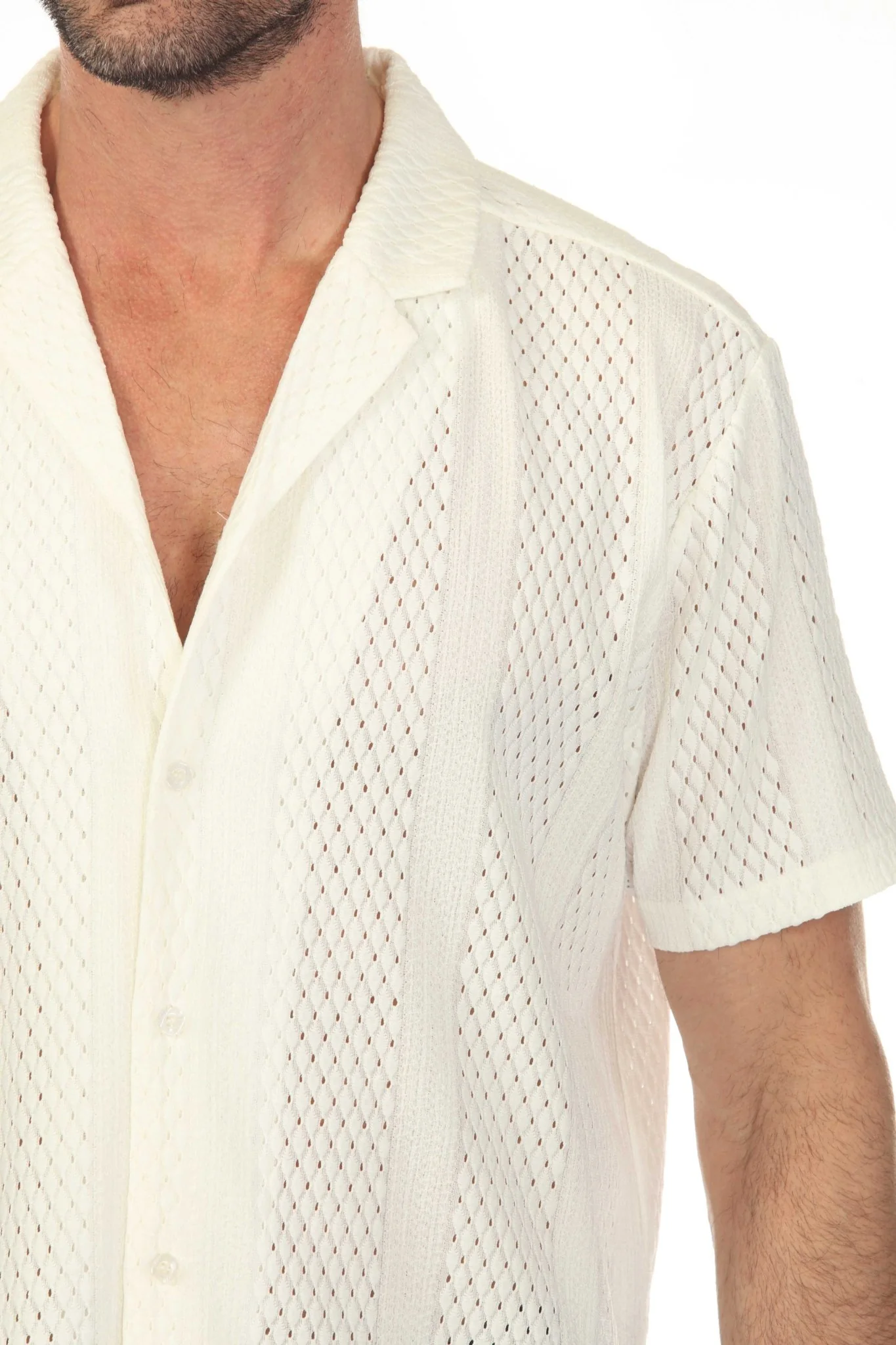 Men's Textured Button Down Knit Shirt - Image 27
