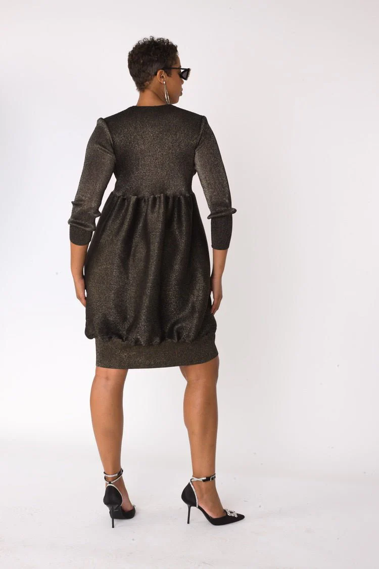 Metallic Bubble Hem Sweater Dress - 82677 - Image 4