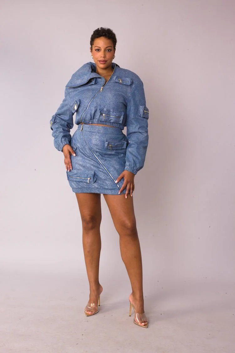 Metallic Shimmer Mini Skirt -82593 - Image 4