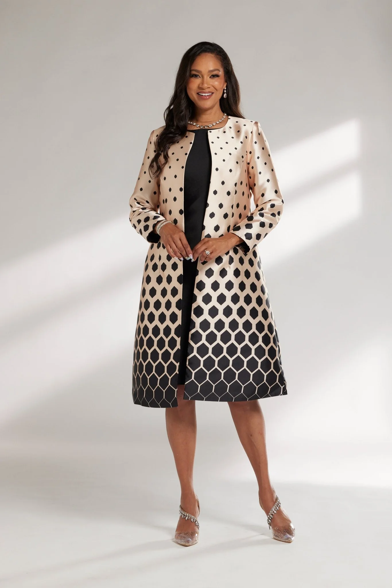 Modern Geo Print Jacket Dress by EY Boutique - Image 3