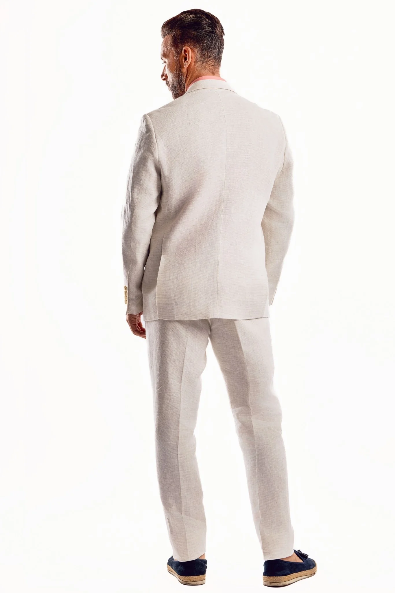 Men's Textured Linen Slub Weave Suit - Image 9