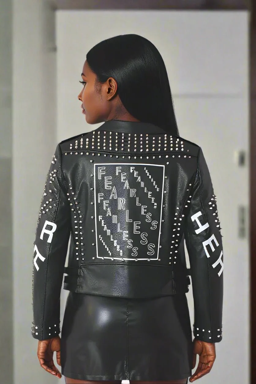 Moto Leather Zebra Printed Jacket | 81769 - Image 3
