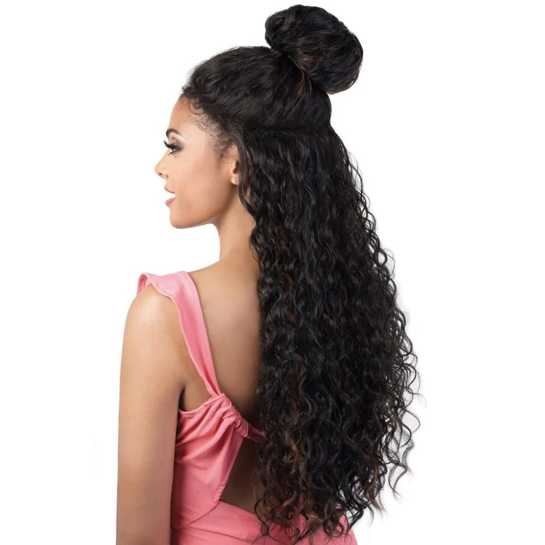 HB360L.MEG 360 Lace Human Hair Blend Long Curly Wig - MoTown Tress - Image 3