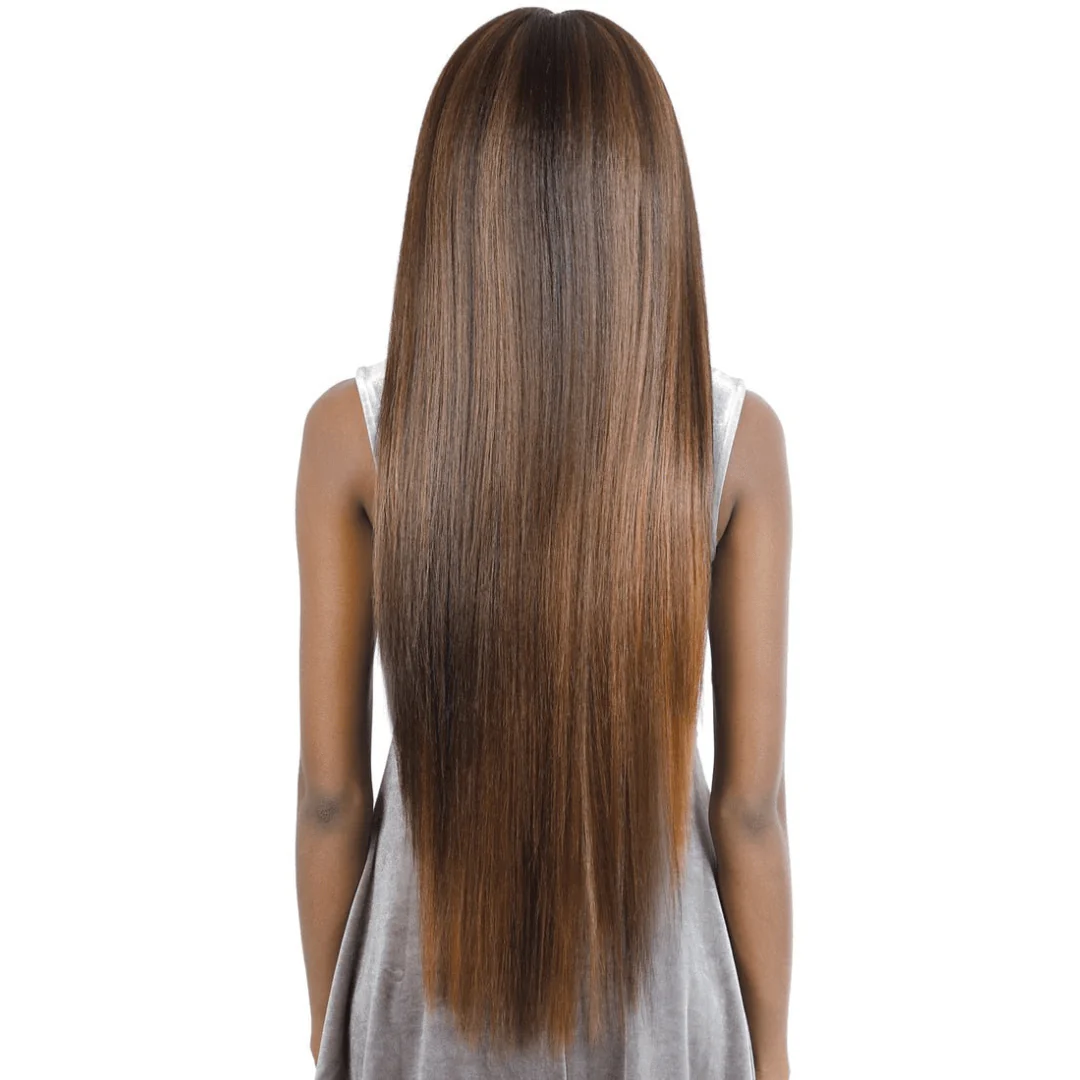 HBL.FREE32 Free Part Natural Texture Straight Human Hair Blend Wig - MoTown Tress - Image 2