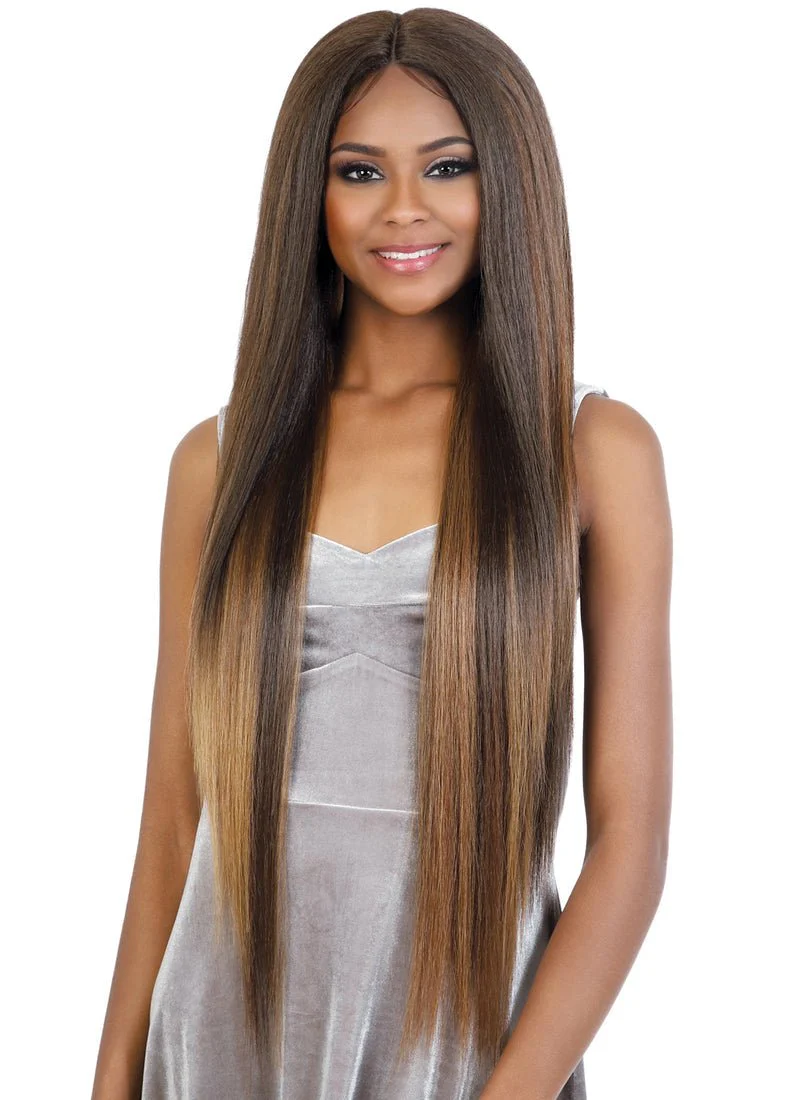 HBL.FREE32 Free Part Natural Texture Straight Human Hair Blend Wig - MoTown Tress - Image 4