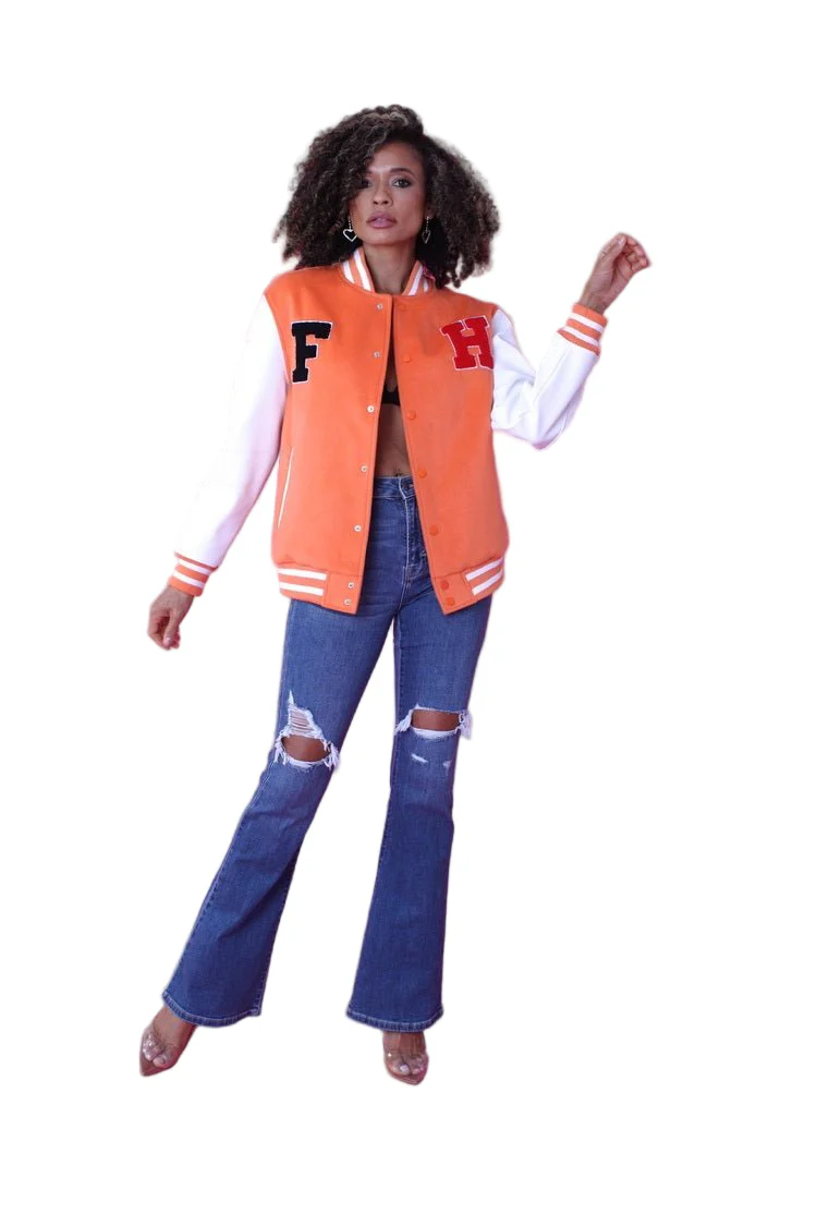 Orange Varsity Jacket -82153