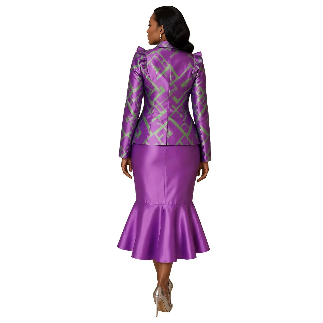 Orchid Maze Jacket & Mermaid Skirt Suit - 41075 - Image 2