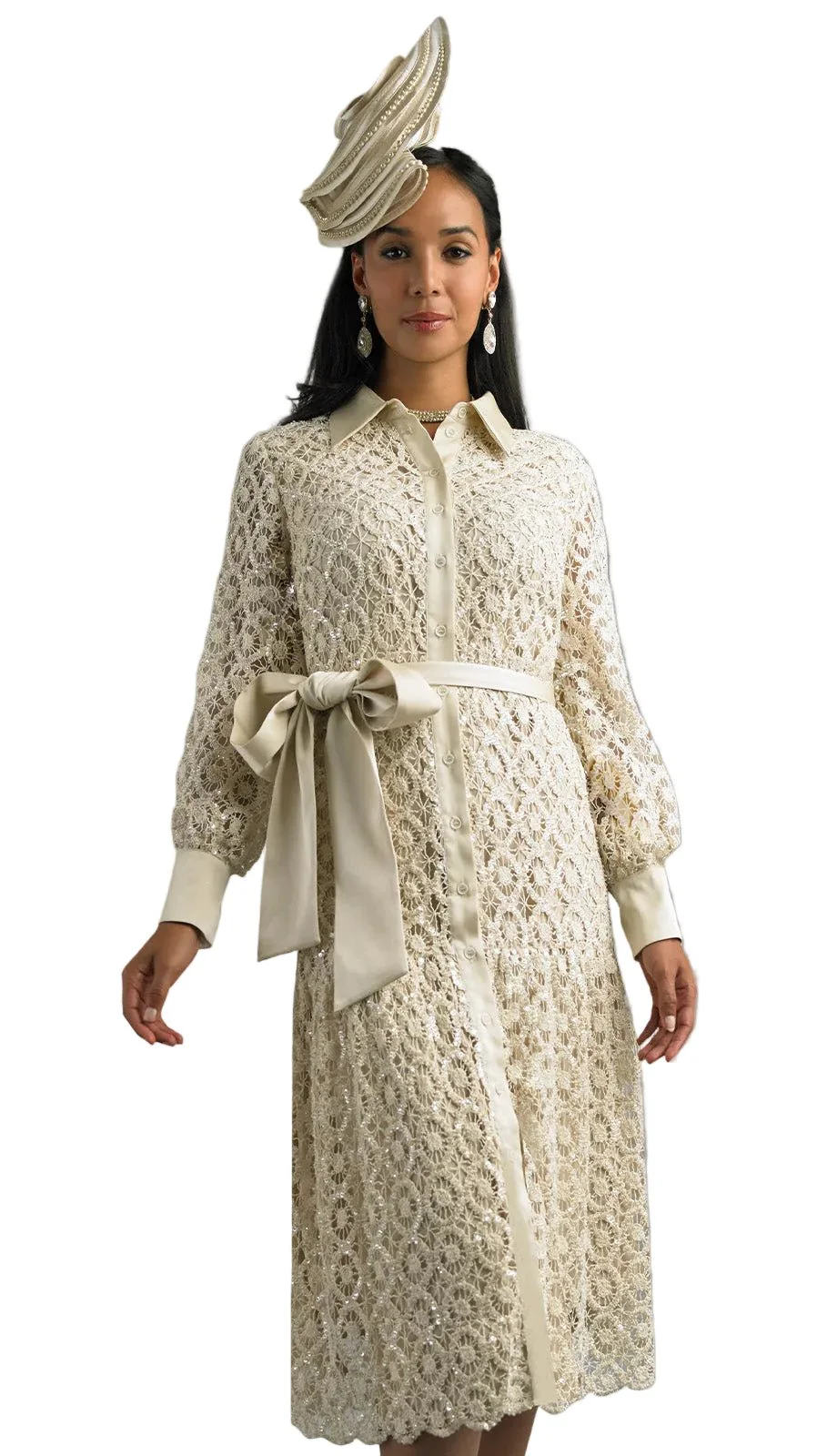 Pink Sequin Lace Shirtdress by Lily & Taylor