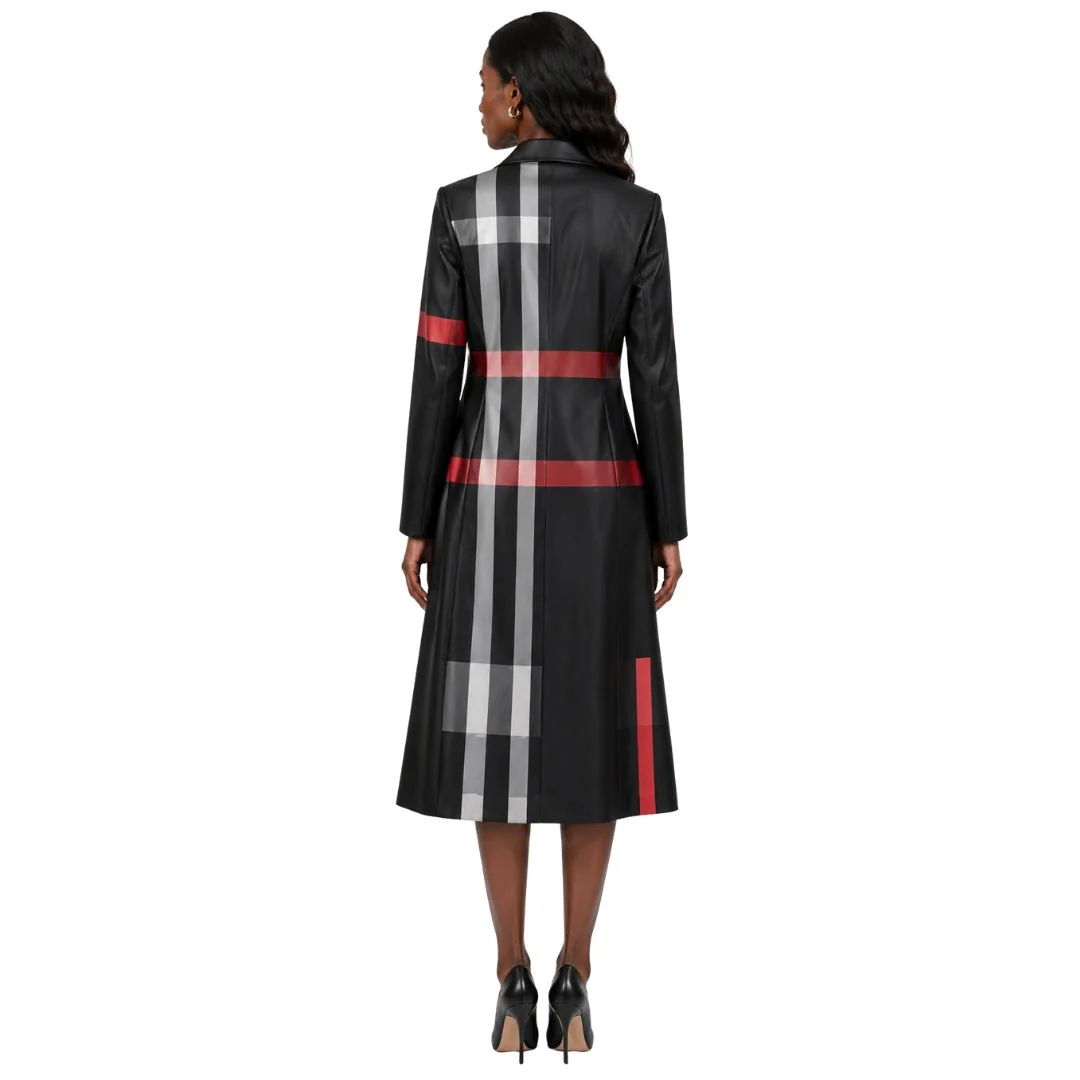 Plaid Long Jacket Church Dress Set - 41033 - Image 2