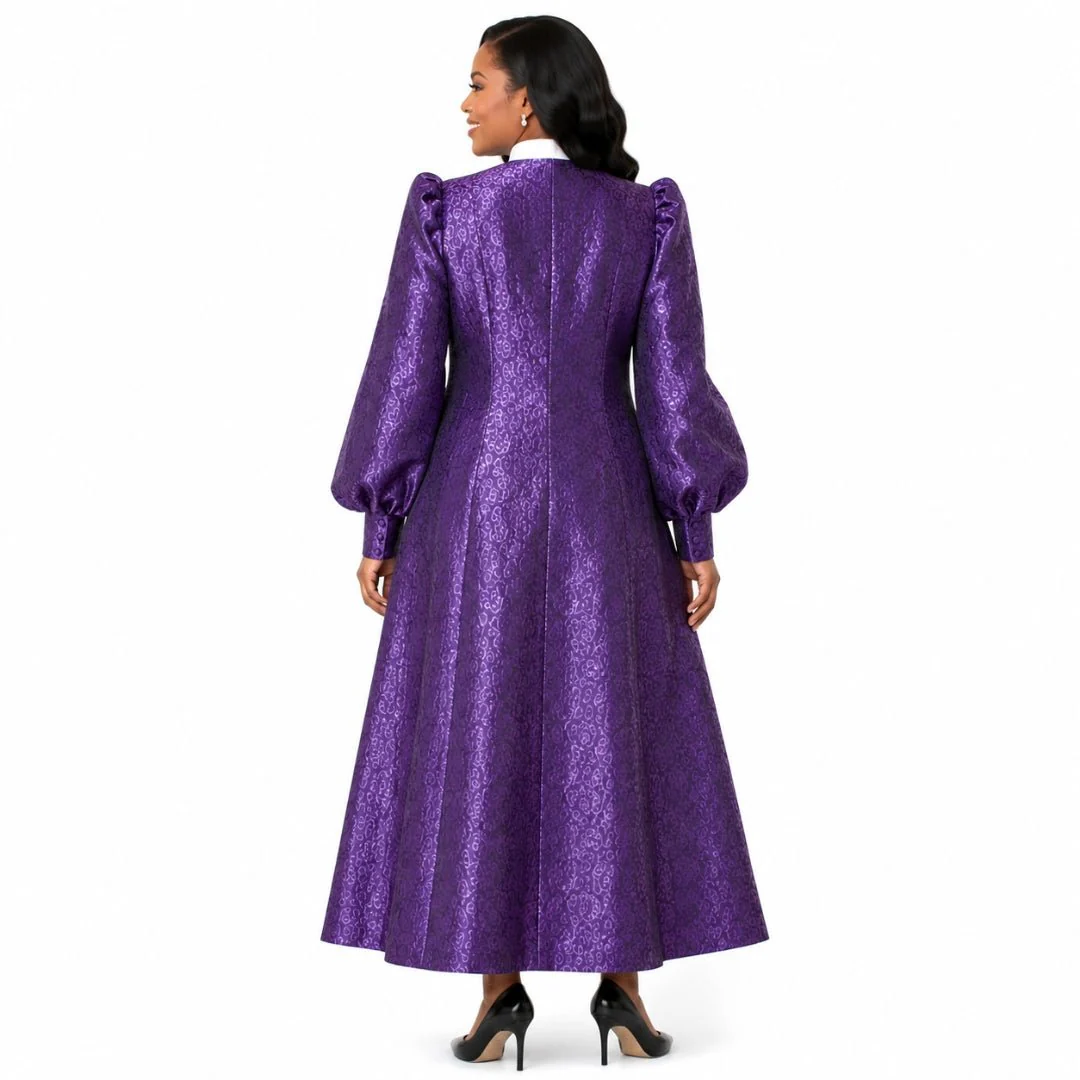 Plus size Two-Piece Brocade Clergy Robe – 41071W - Image 5