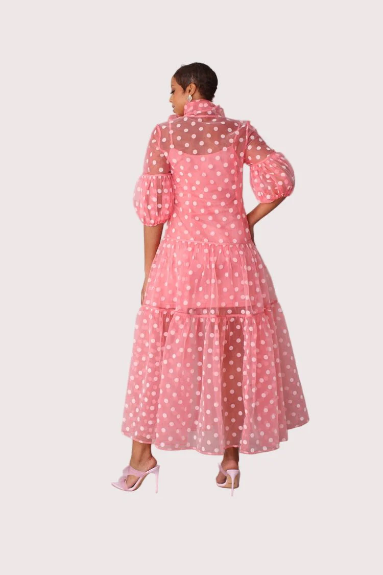 Polka Dot Organza Maxi Dress - 82234 - Image 10