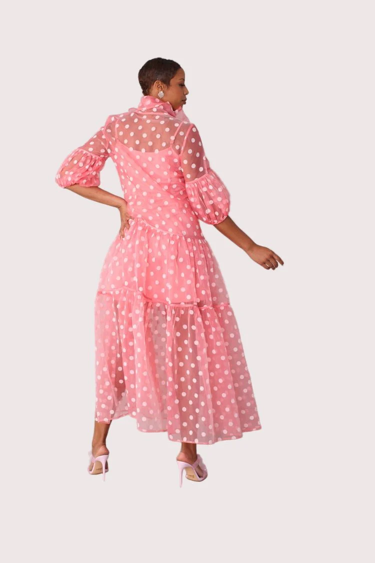 Polka Dot Organza Maxi Dress - 82234 - Image 11