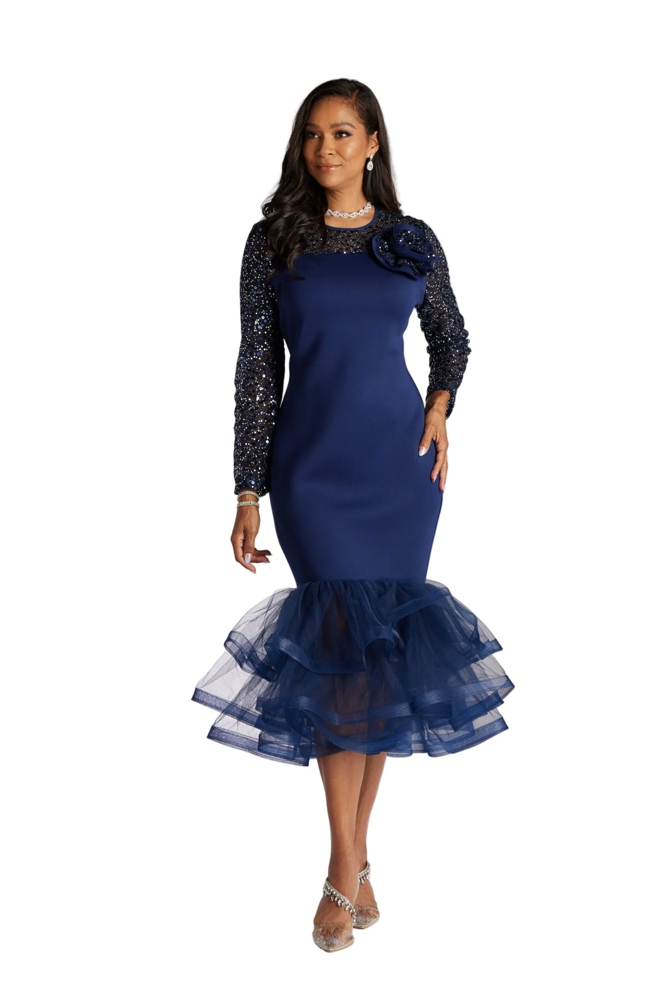 Pouf of Sheer 'N' Shine Dress by EY Boutique - Image 2