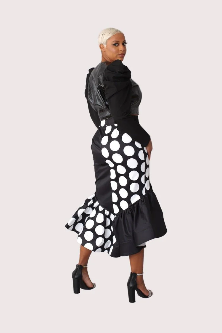 Printed High Low Skirt -81786 - Image 5