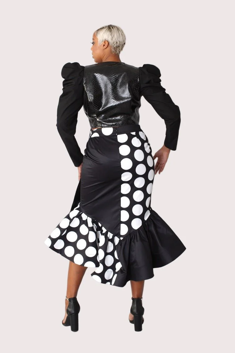 Printed High Low Skirt -81786 - Image 8