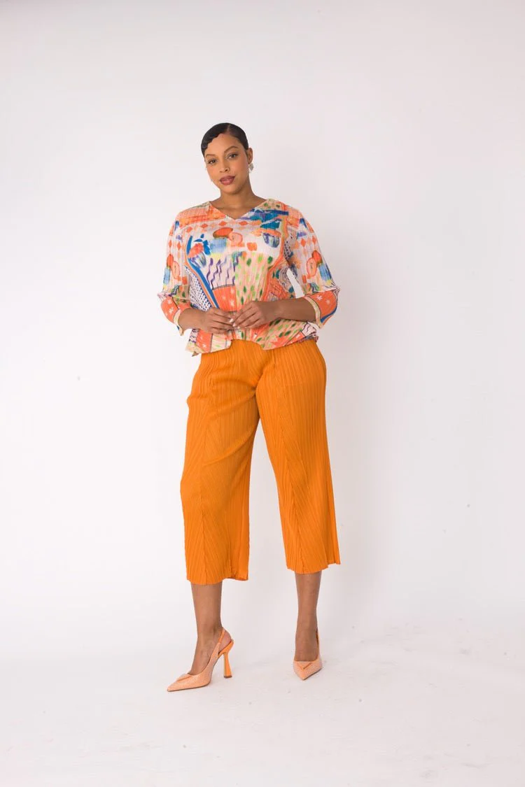 Printed Top and Palazzo Pants Set- 82763 - Image 2