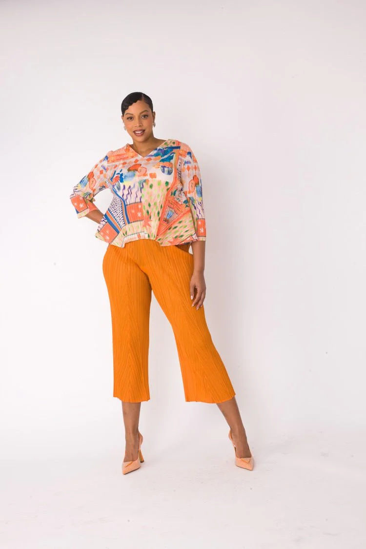 Printed Top and Palazzo Pants Set- 82763 - Image 3