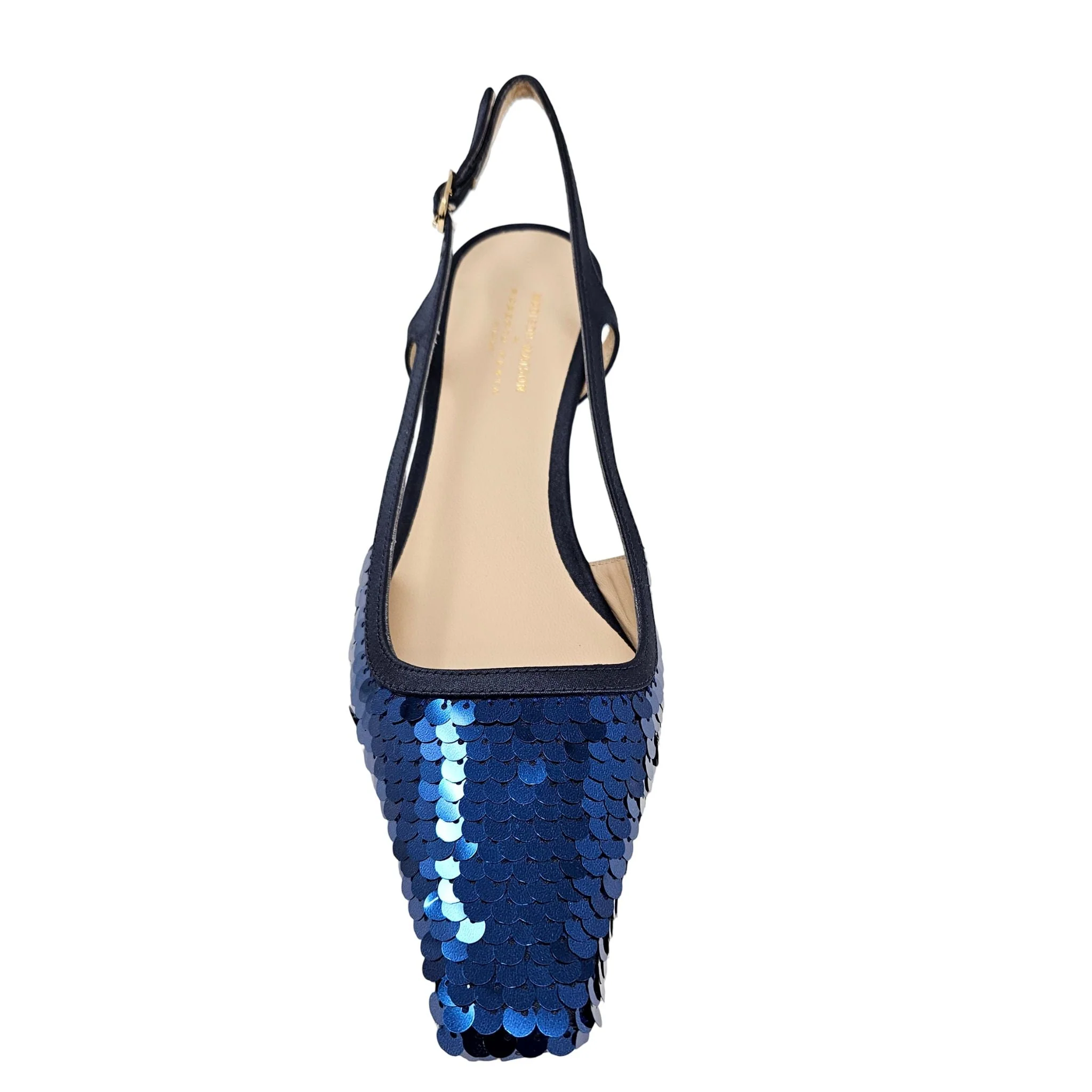 Roberto Festa Navy Sequence Snip Toe Slingback Heel - Image 4