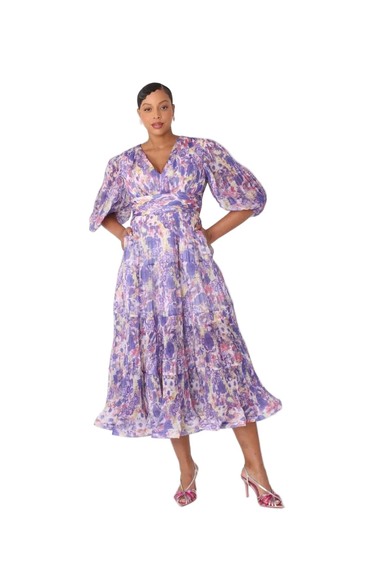 Romantic Tiered Maxi Dress with Balloon Sleeves- 82762 - Image 2