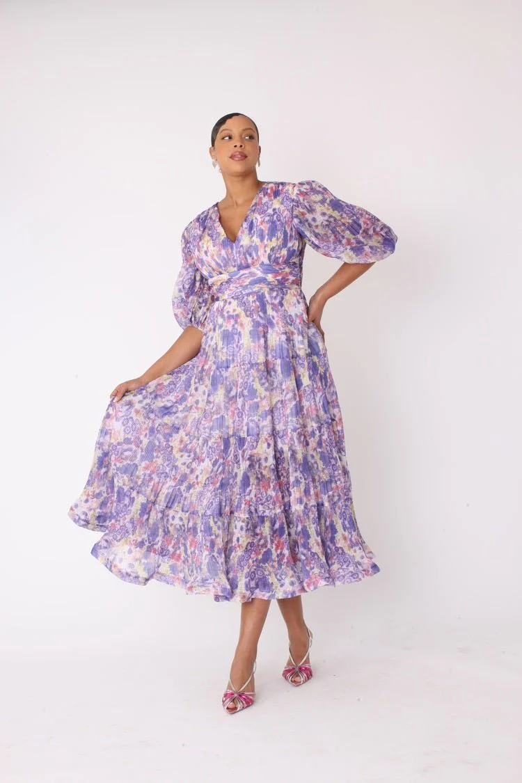 Romantic Tiered Maxi Dress with Balloon Sleeves- 82762 - Image 4