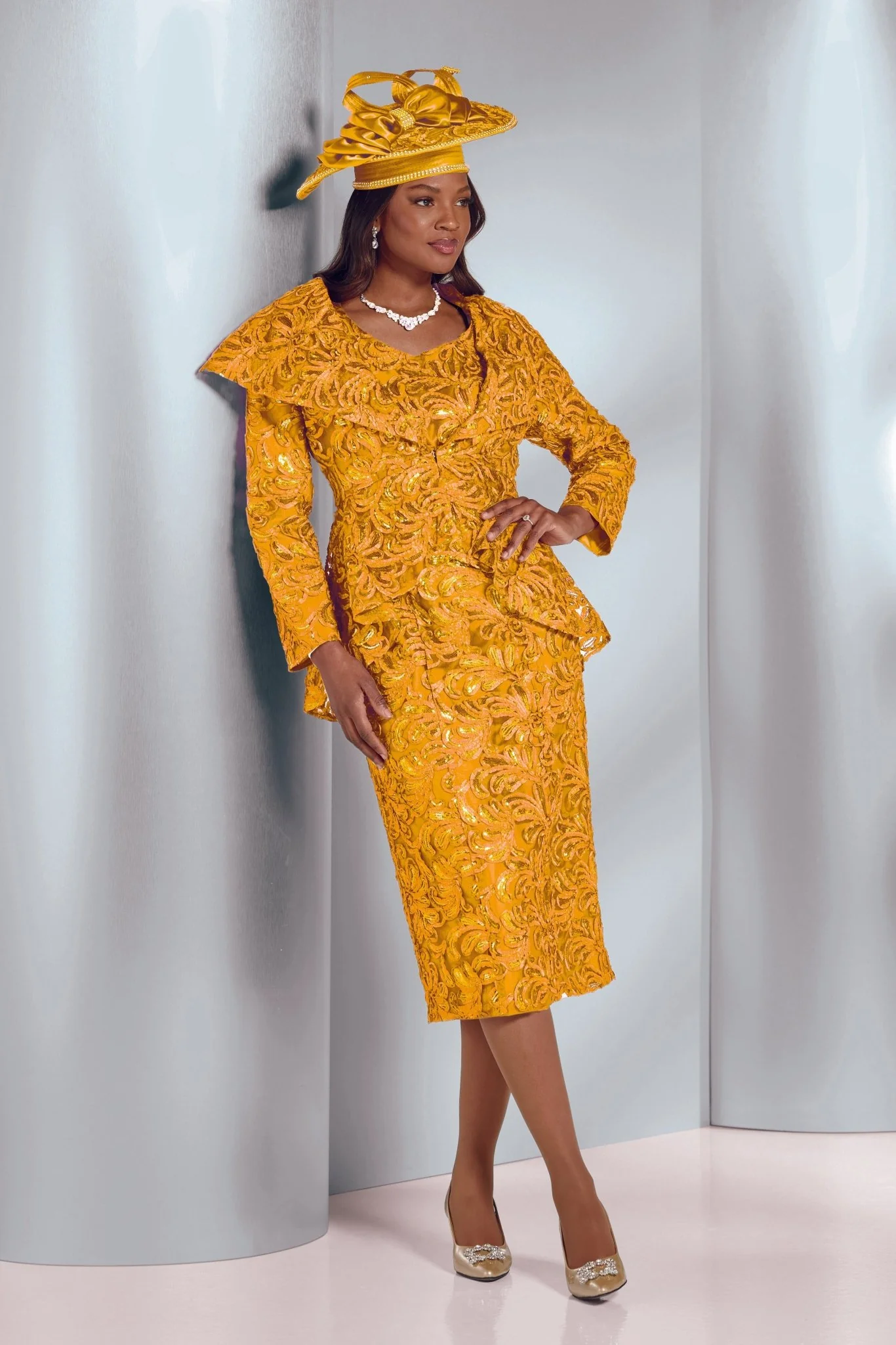 Ruffled Soutache Hi-Low Jacket Dress by EY Boutique - Image 4