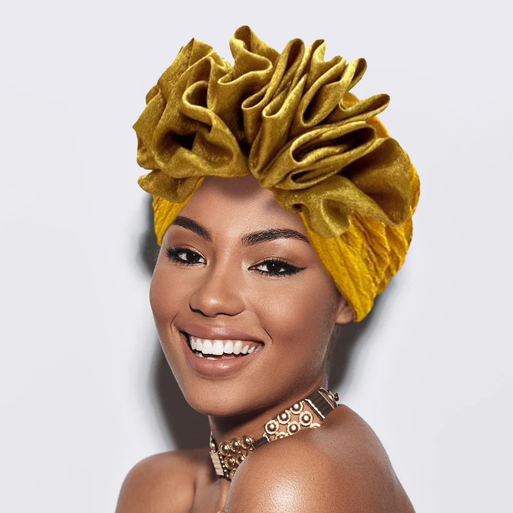 Ruffled Statement Turban Hair Wrap - Image 2