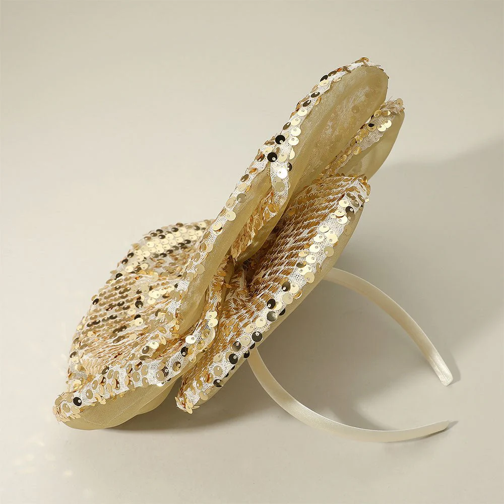 Sequin Flower Fascinator / Pin Brooch / Hair Band / Headband