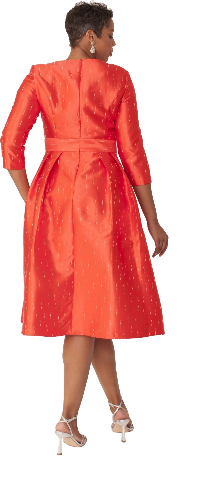 Shimmer A-Line Tea Length Dress - 9763 - Image 4